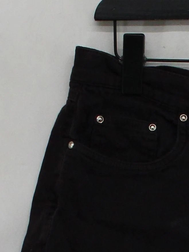C.P. Company Women's Shorts UK 16 Black Cotton with Elastane Cut-Off - Image 4