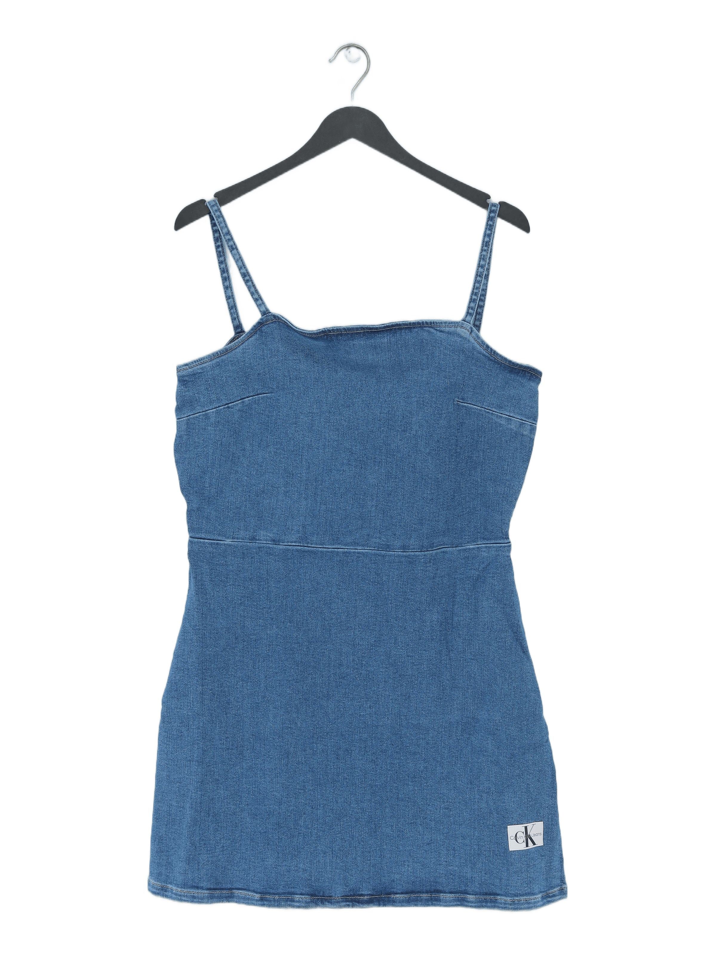 Calvin Klein A-Line Midi Dress L in Blue RRP £110