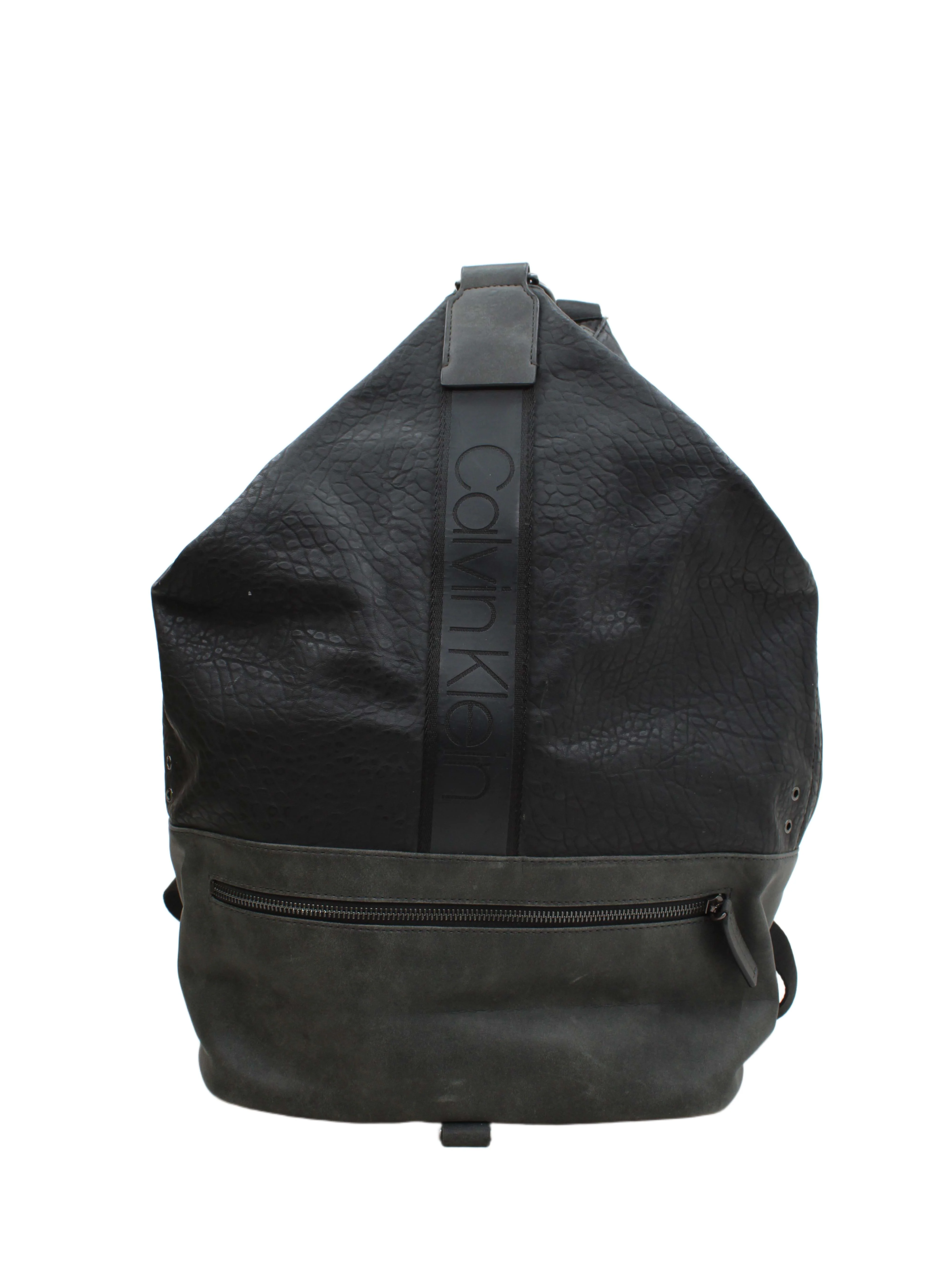 Calvin Klein Men's Bag Black Animal Print 100% Faux Leather Backpack
