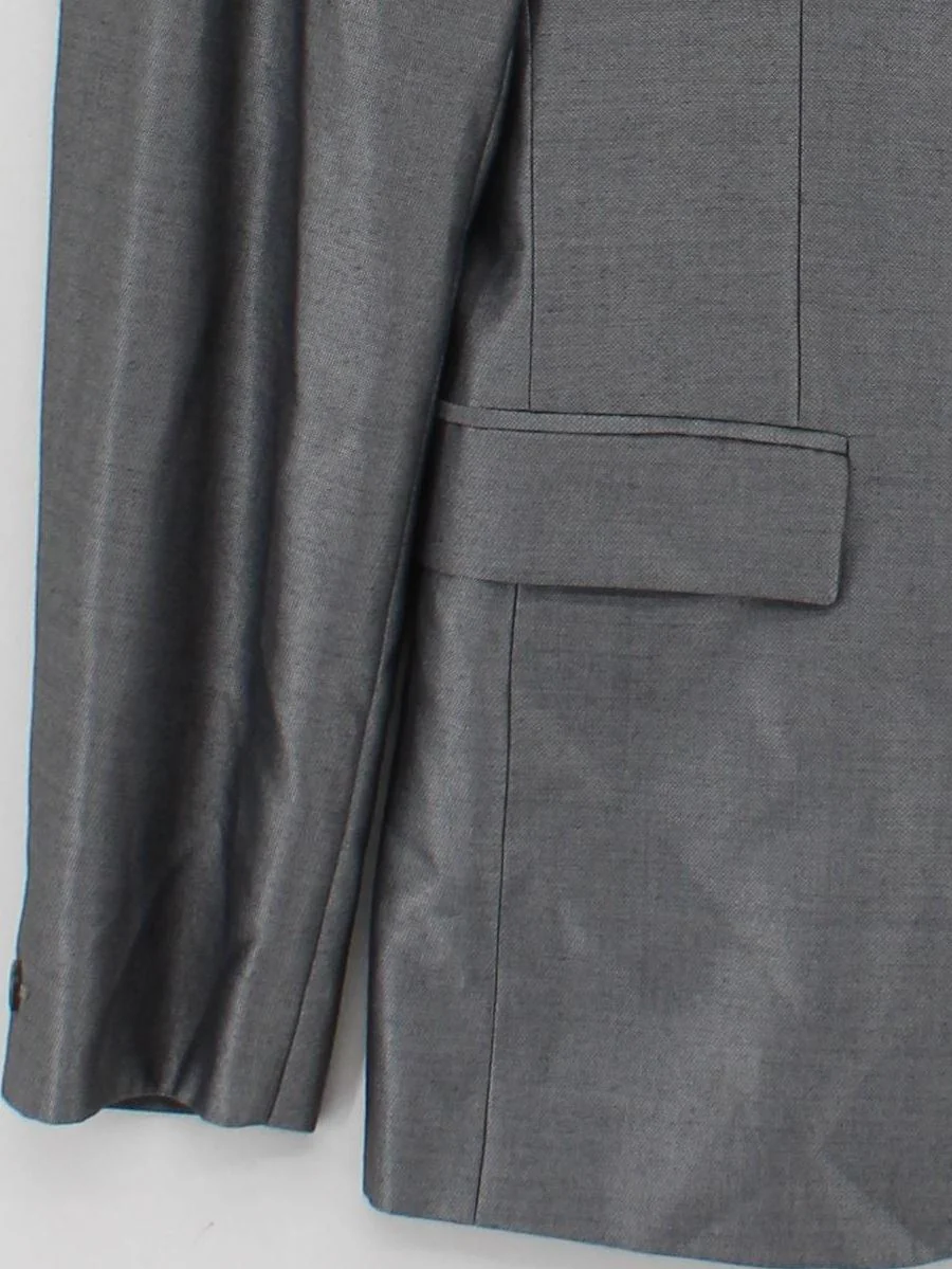 Calvin Klein Men's Blazer L Grey Polyester with Viscose, Acetate Overcoat - Image 4