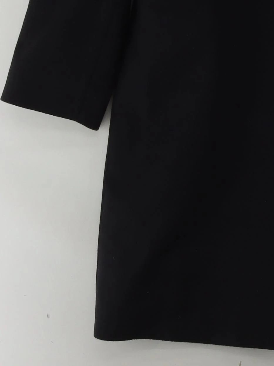 Calvin Klein Men's Coat Chest: 40 in Black Wool with Cashmere Overcoat - Image 4