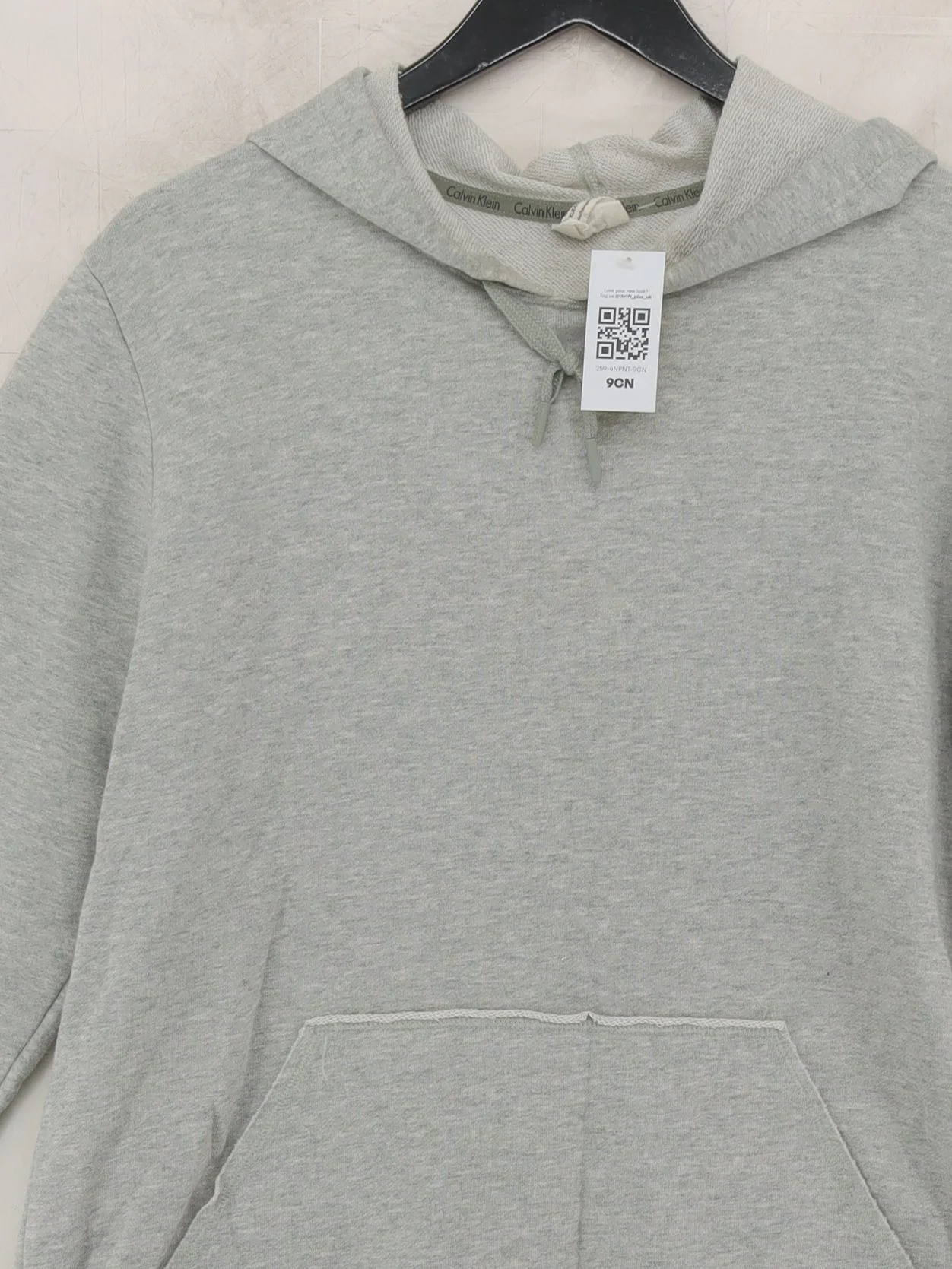 Calvin Klein Men's Hoodie L Grey Graphic 100% Cotton Pullover - Image 3