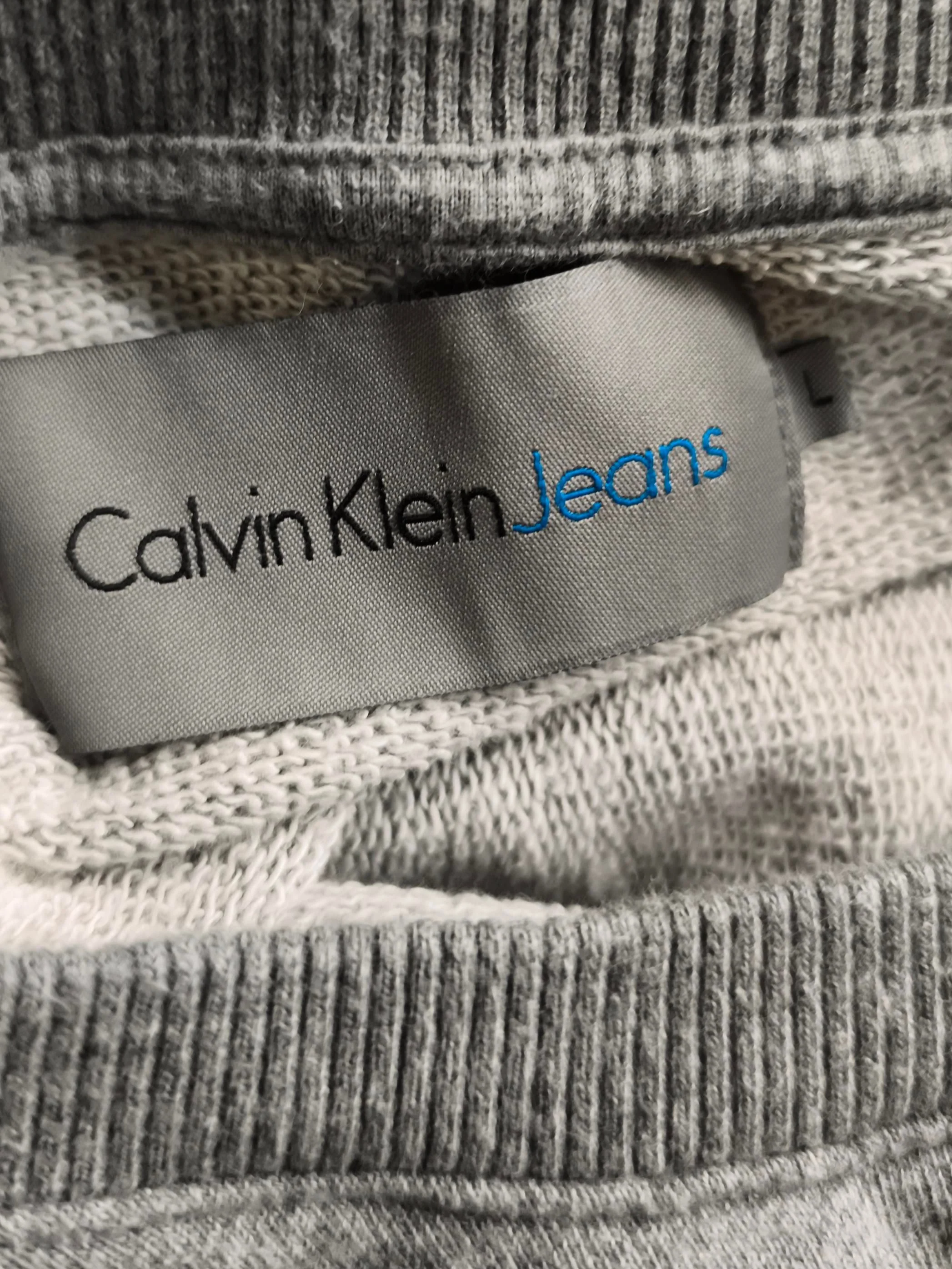 Calvin Klein Men's Hoodie L Grey Graphic 100% Cotton Pullover - Image 6