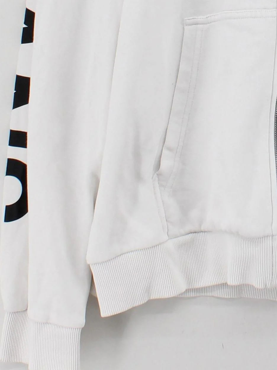 Calvin Klein Men's Hoodie L White Graphic Cotton with Polyester Pullover - Image 4