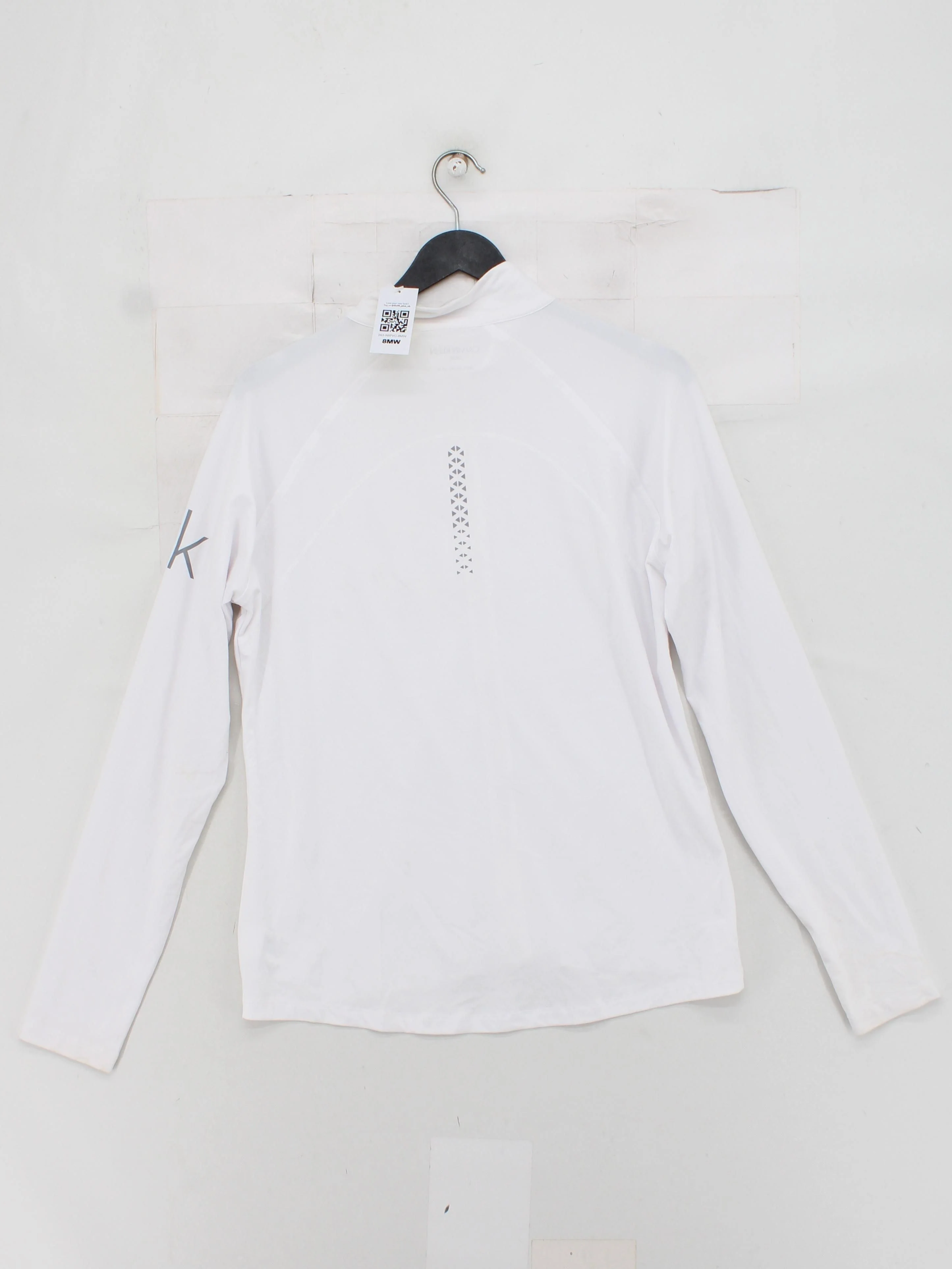 Calvin Klein Men's Hoodie L White Polyester with Elastane Full Zip - Image 2