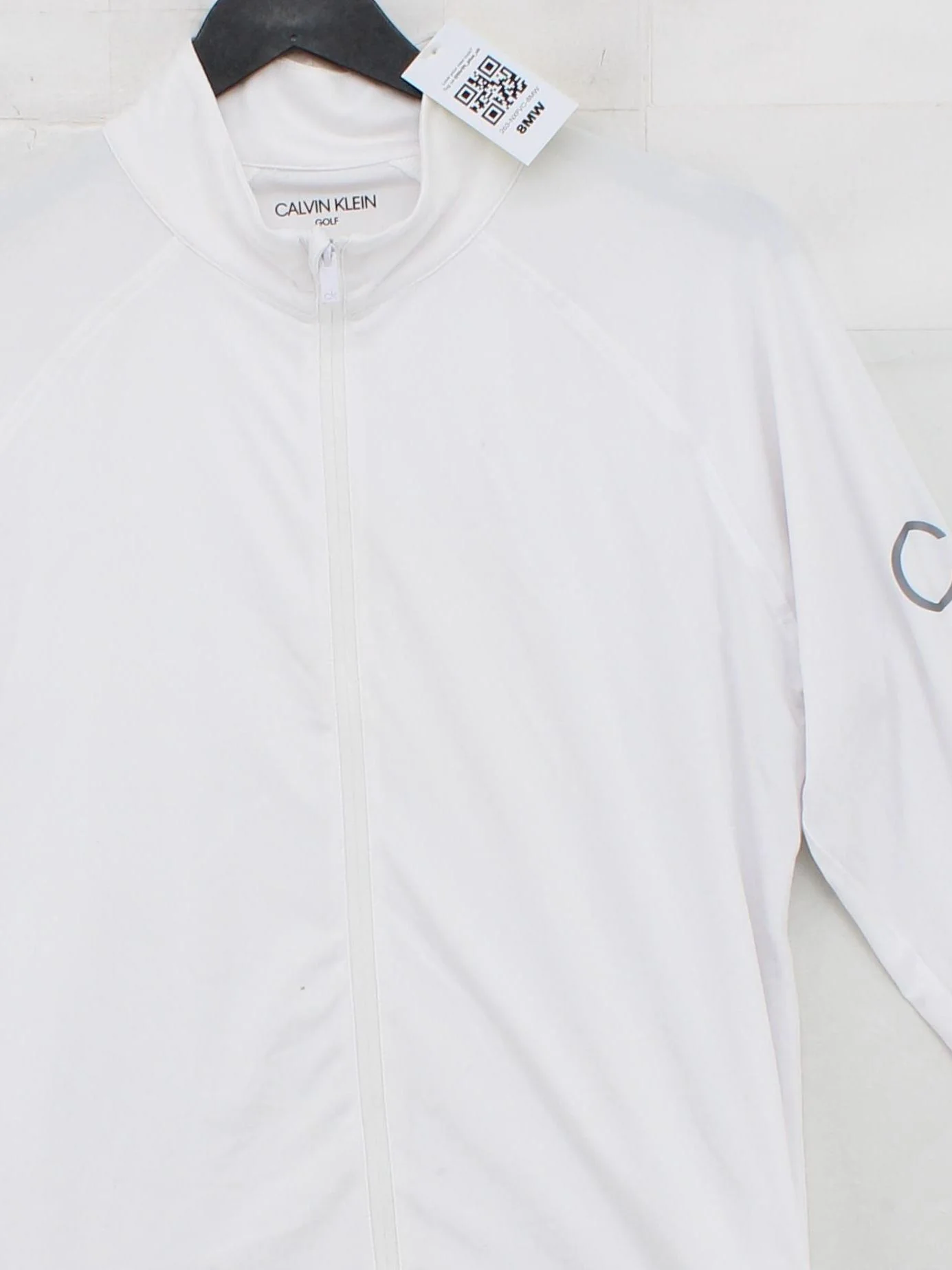 Calvin Klein Men's Hoodie L White Polyester with Elastane Full Zip - Image 3