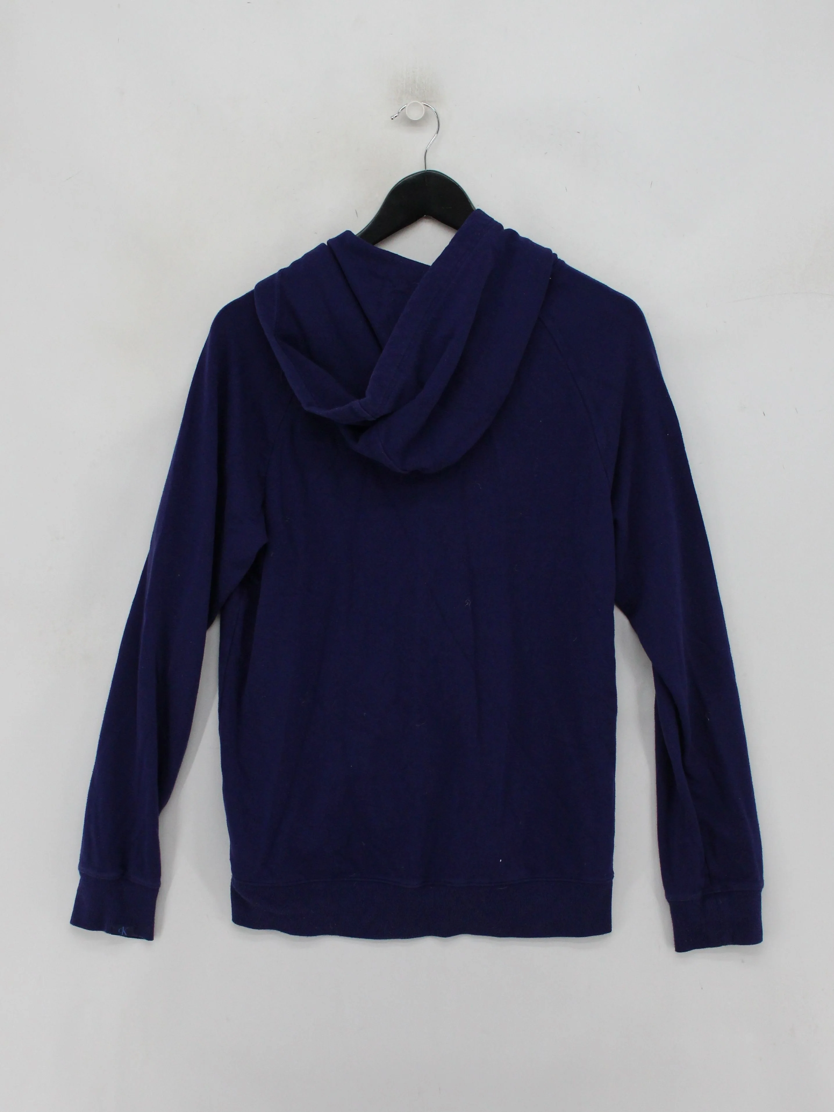 Calvin Klein Men's Hoodie M Blue Cotton with Polyester Pullover - Image 2