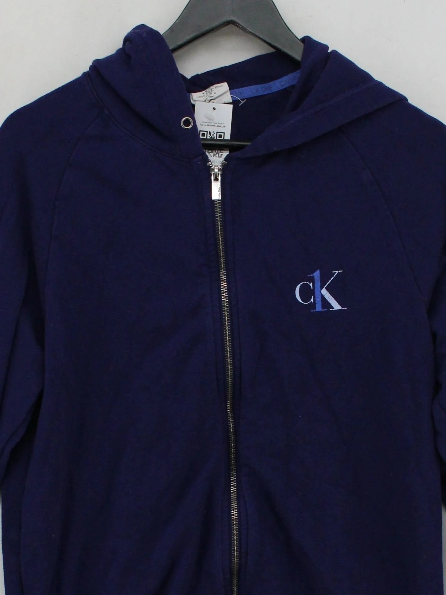 Calvin Klein Men's Hoodie M Blue Cotton with Polyester Pullover - Image 3