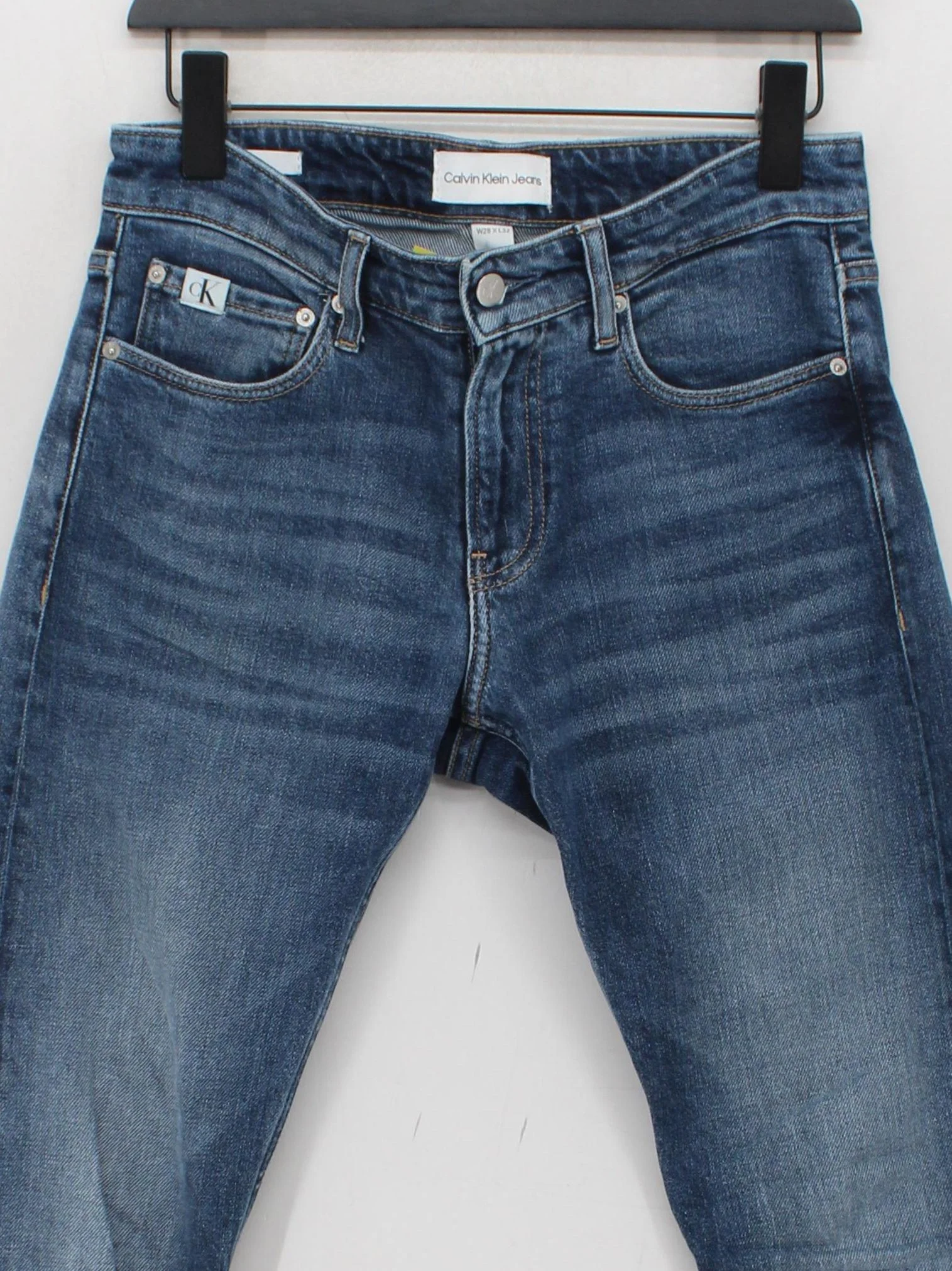 Calvin Klein Men's Jeans W 28 in; L 32 in Blue Cotton with Elastane Skinny - Image 3