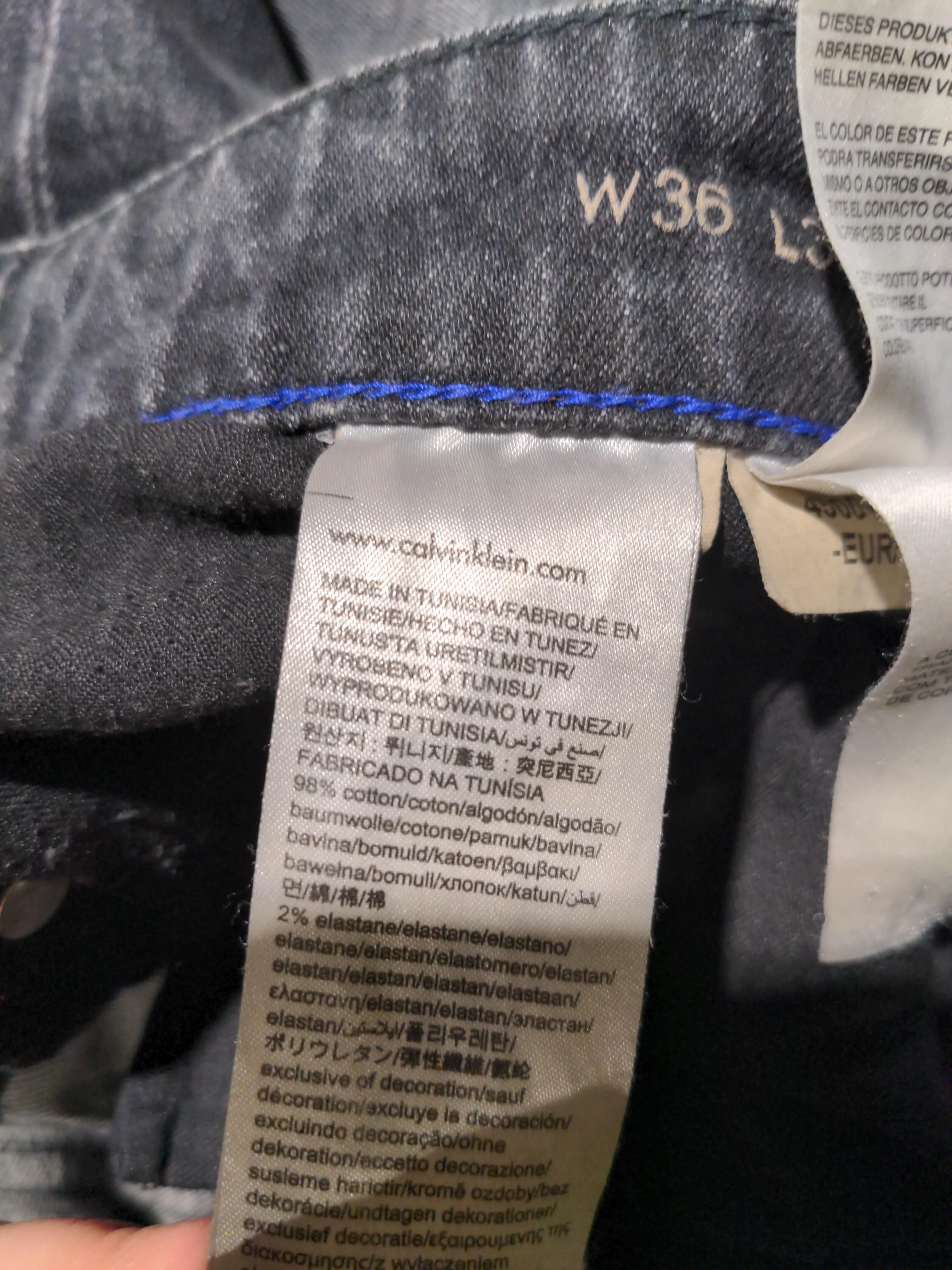 Calvin Klein Men's Jeans W 36 in; L 32 in Black Cotton with Elastane Straight - Image 8