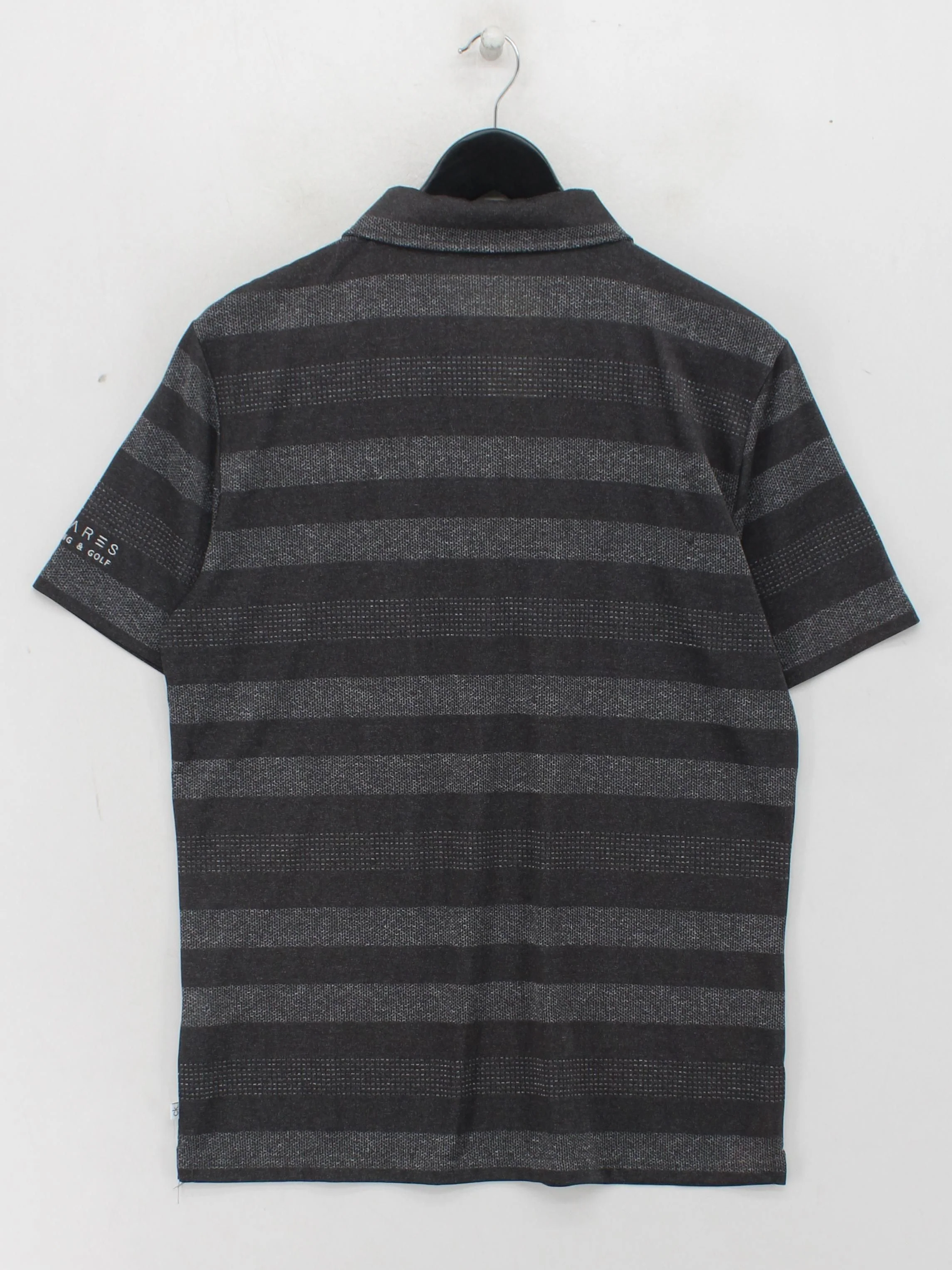 Calvin Klein Men's Polo M Grey Striped 100% Polyester Basic - Image 2