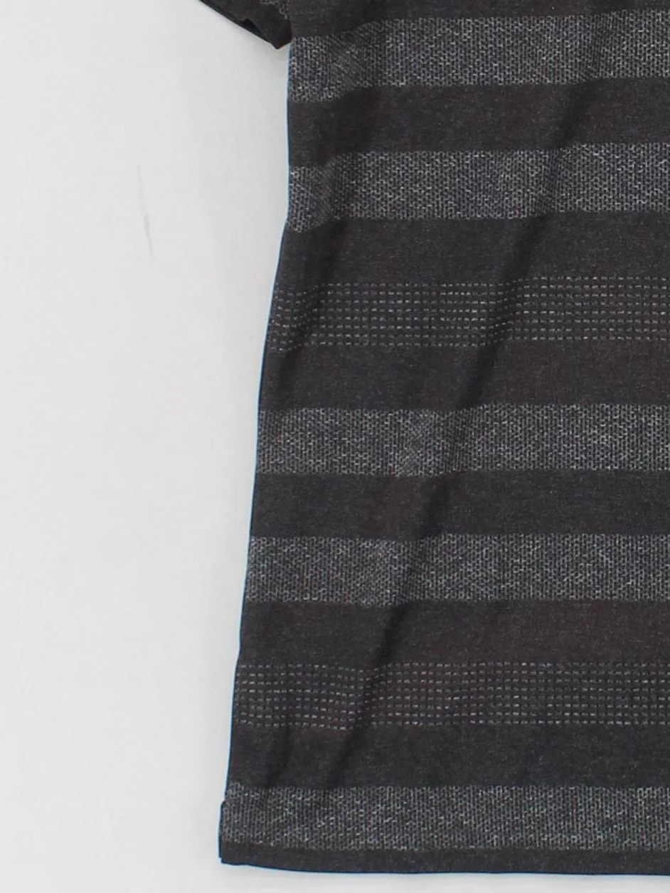 Calvin Klein Men's Polo M Grey Striped 100% Polyester Basic - Image 4