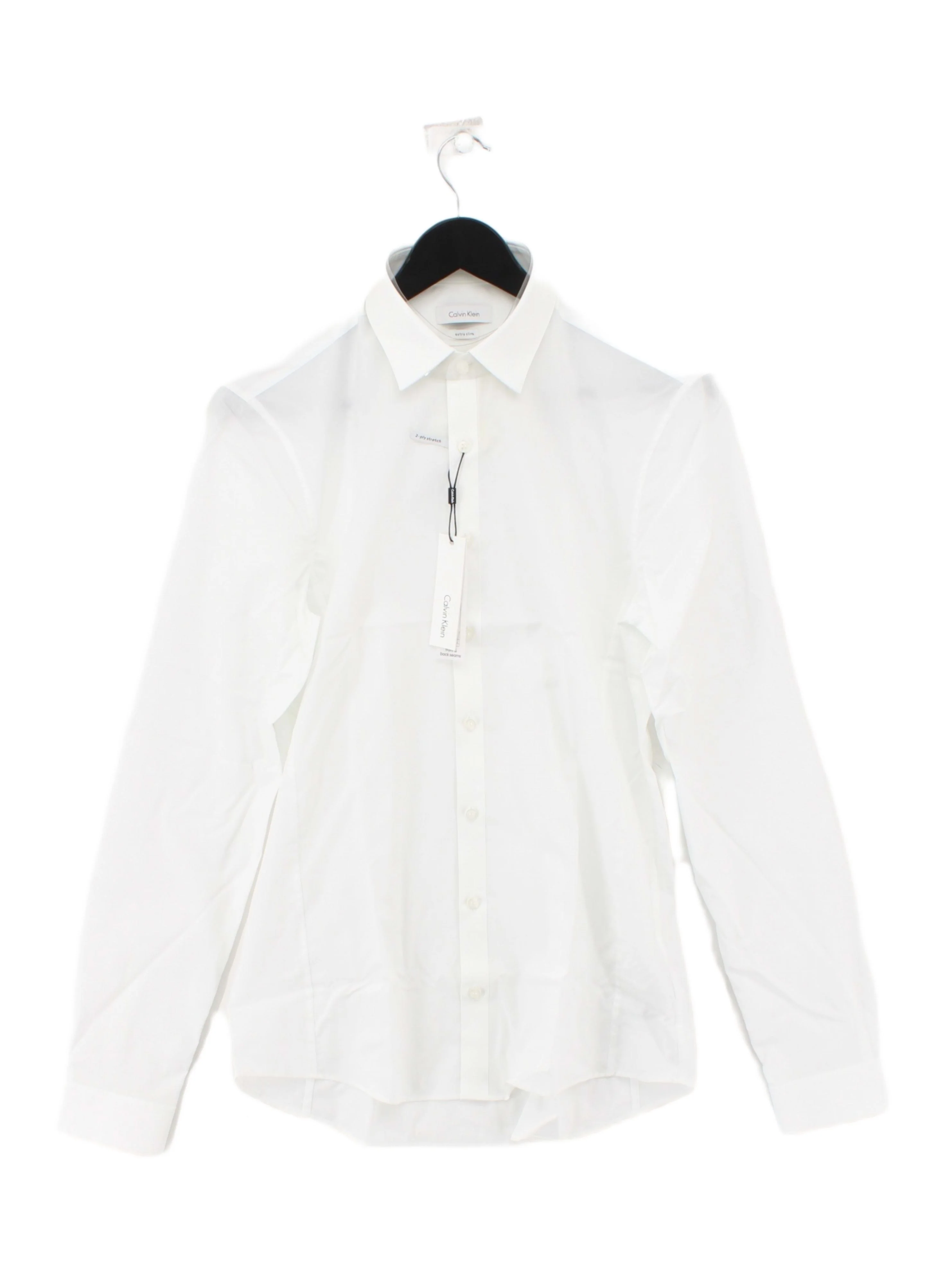 Calvin Klein Men's Shirt Collar: 15.5 in White Cotton New with tags