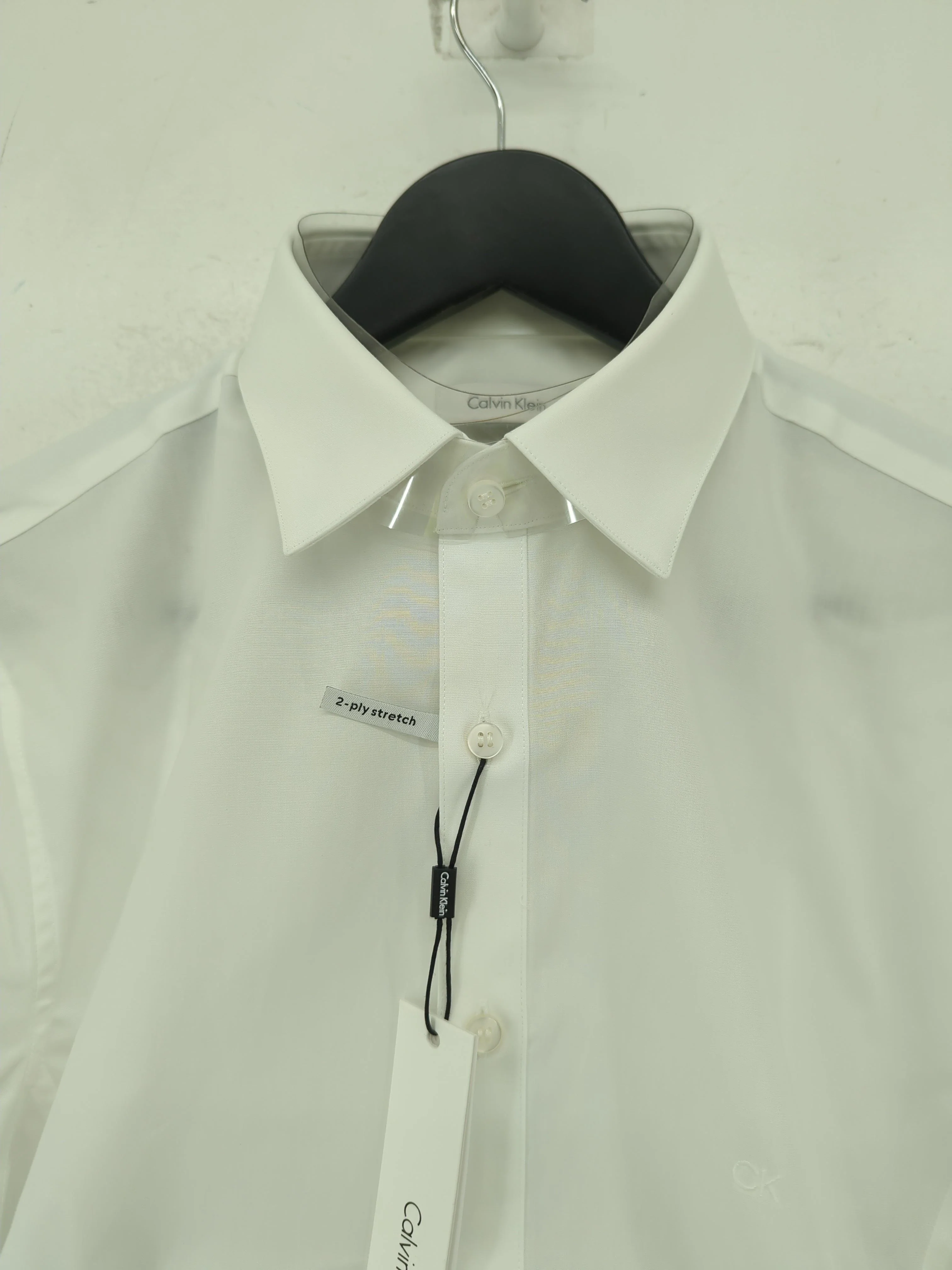 Calvin Klein Men's Shirt Collar: 15.5 in White Cotton New with tags - Image 3