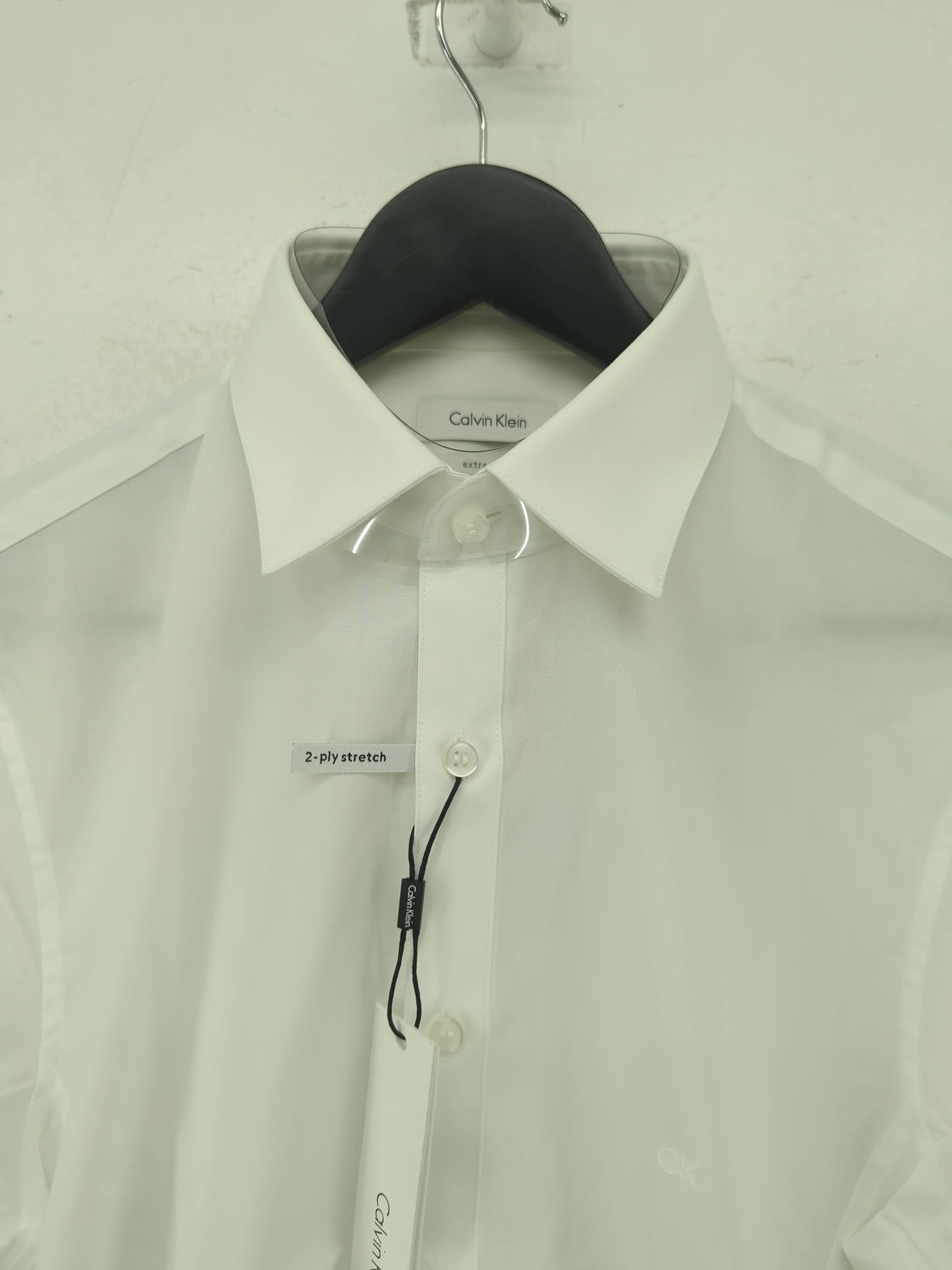 Calvin Klein Men's Shirt Collar: 15.5 in White Cotton New with tags - Image 3