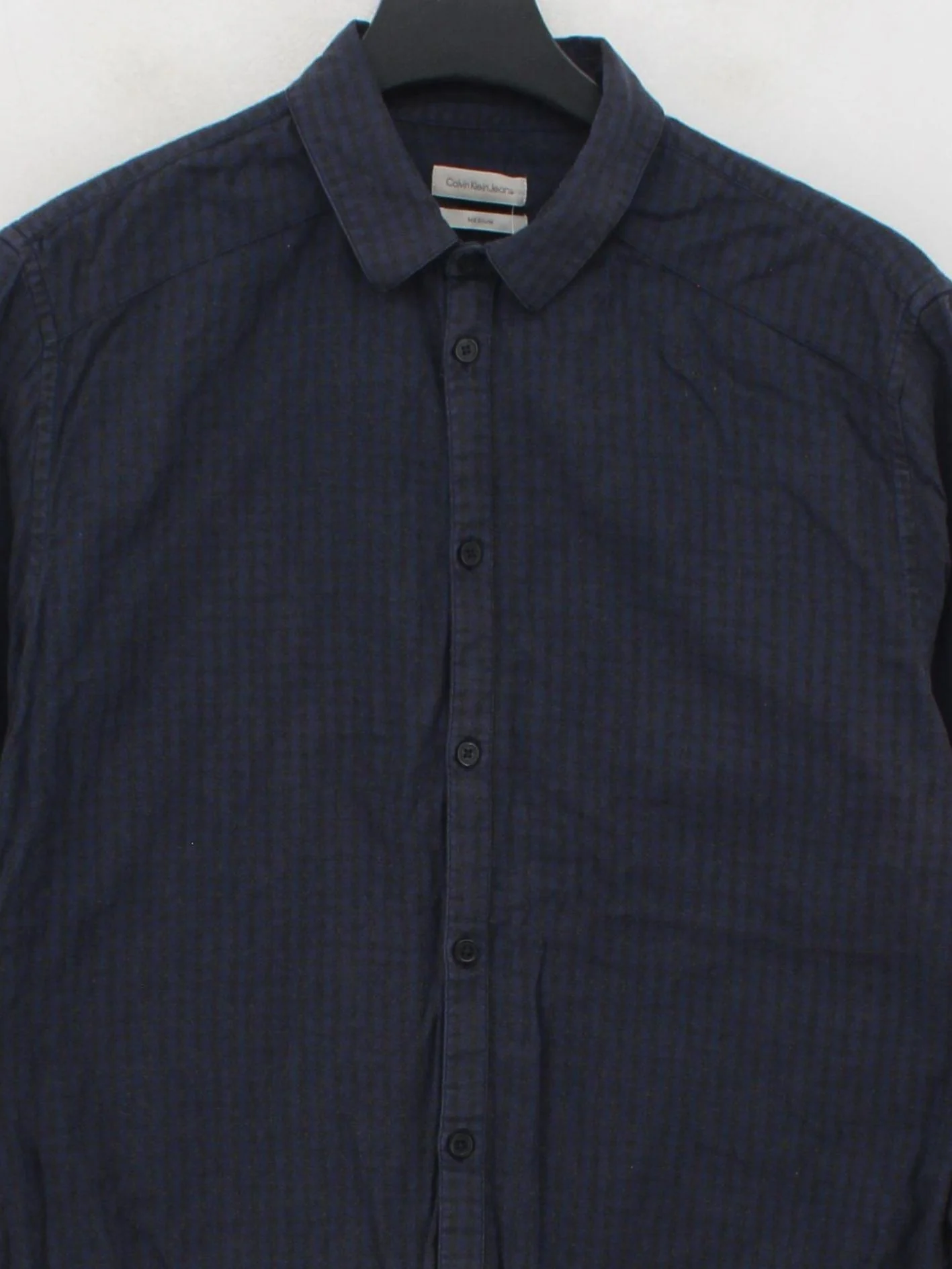 Calvin Klein Men's Shirt M Blue Checkered 100% Cotton Basic - Image 3