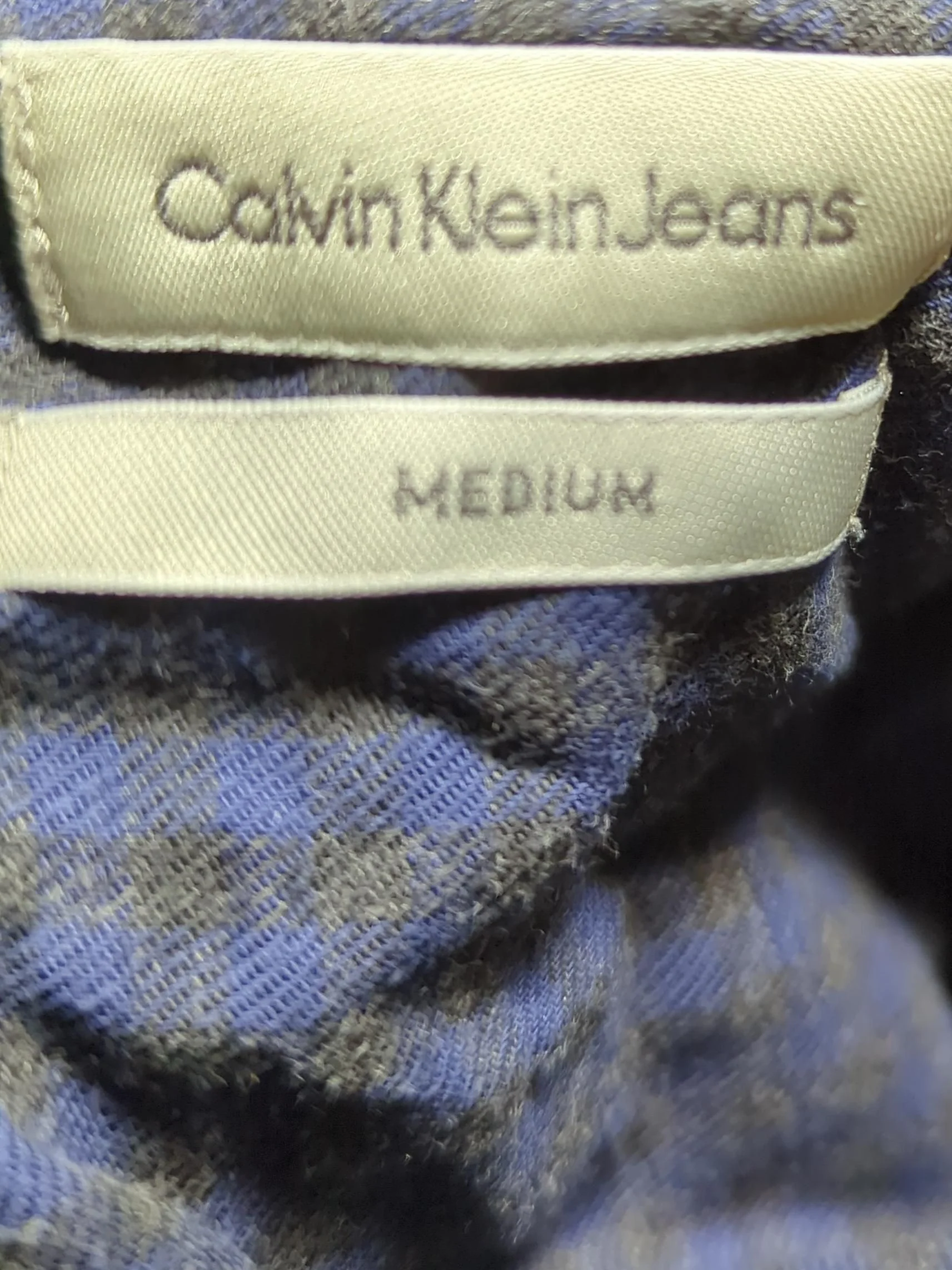 Calvin Klein Men's Shirt M Blue Checkered 100% Cotton Basic - Image 5