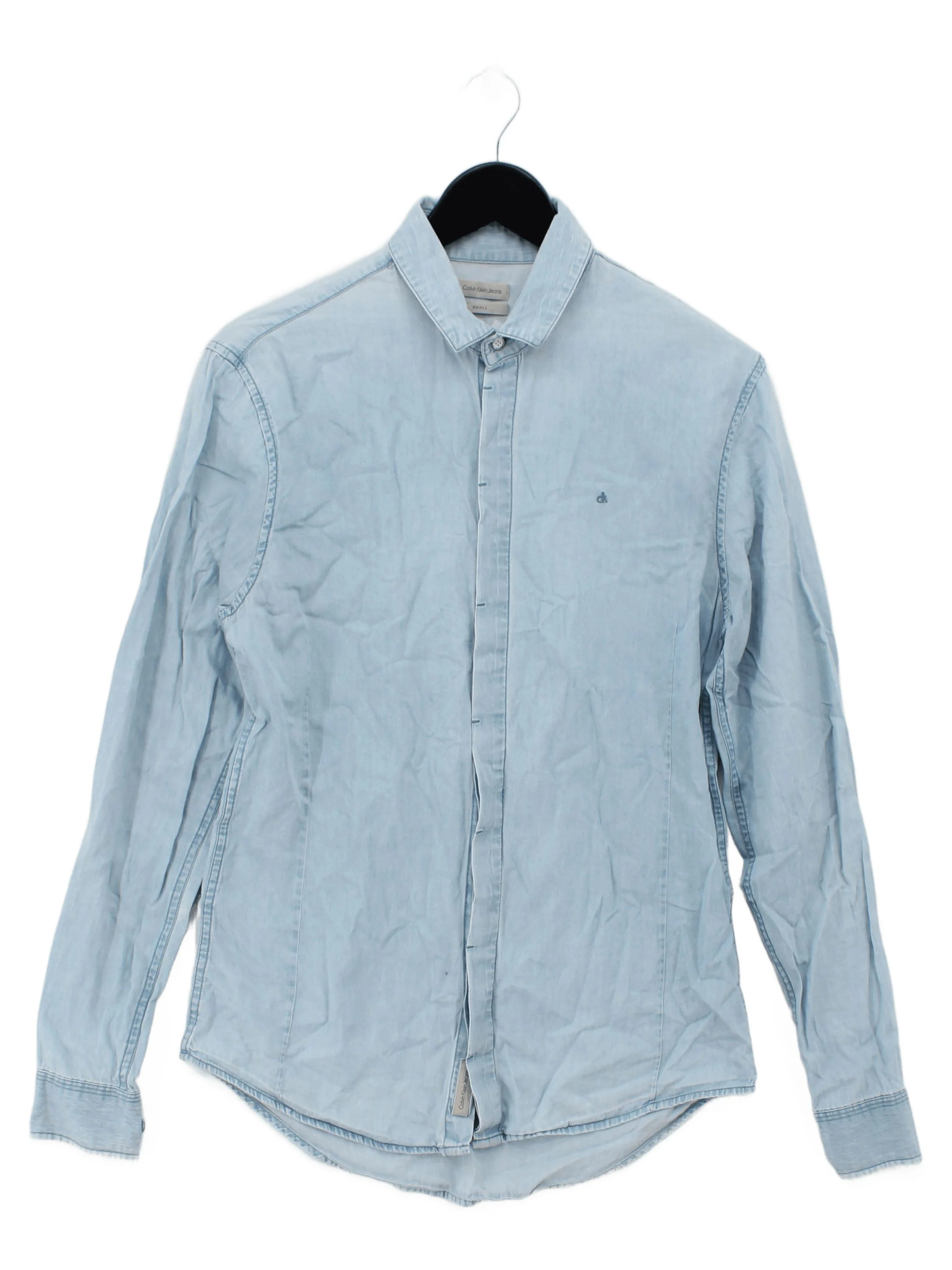 Calvin Klein Men's Shirt S Blue 100% Cotton Basic