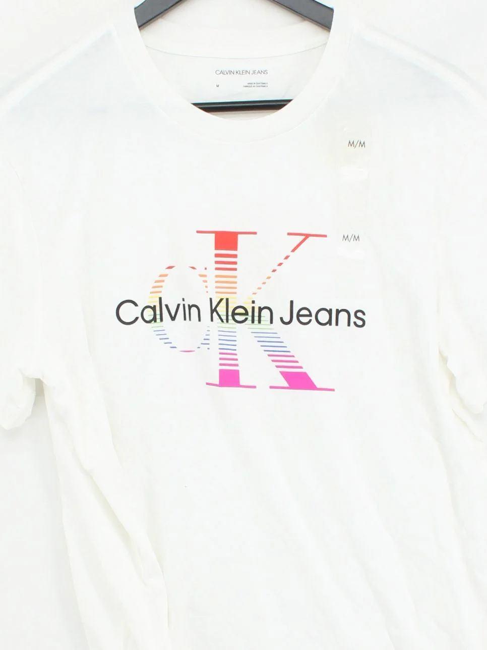 Calvin Klein Men's T-Shirt M White Graphic 100% Cotton Basic - Image 3