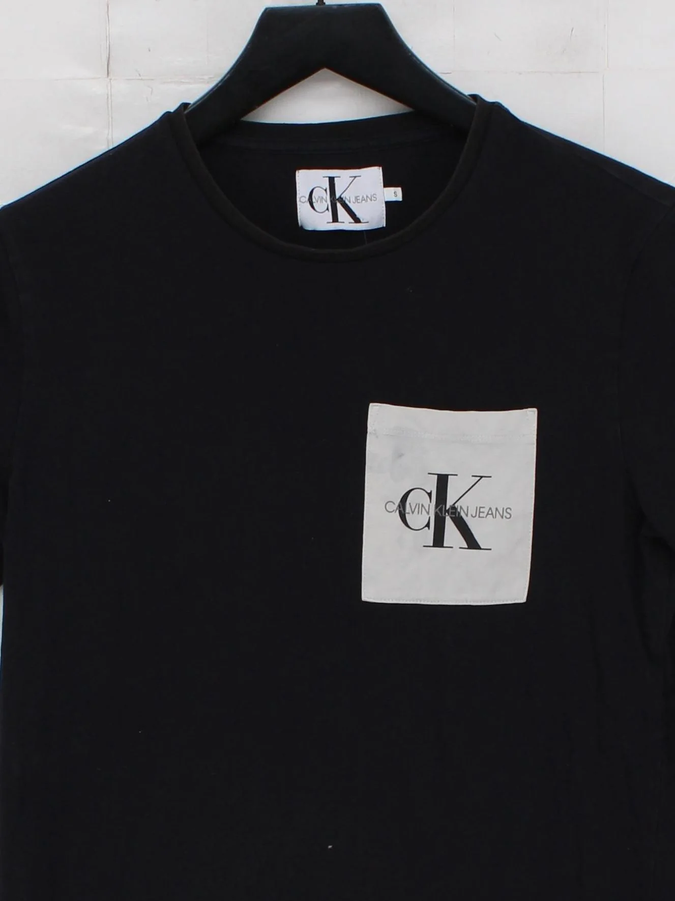 Calvin Klein Men's T-Shirt S Black Cotton with Elastane Basic - Image 3
