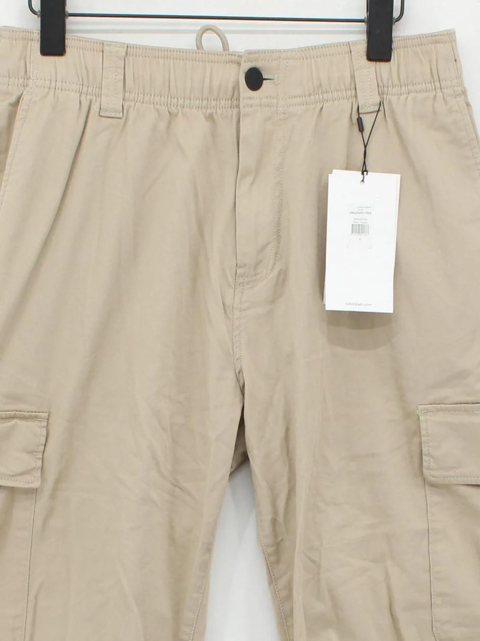 Calvin Klein Men's Trousers S Tan Cotton with Elastane Cargo New with tags - Image 3