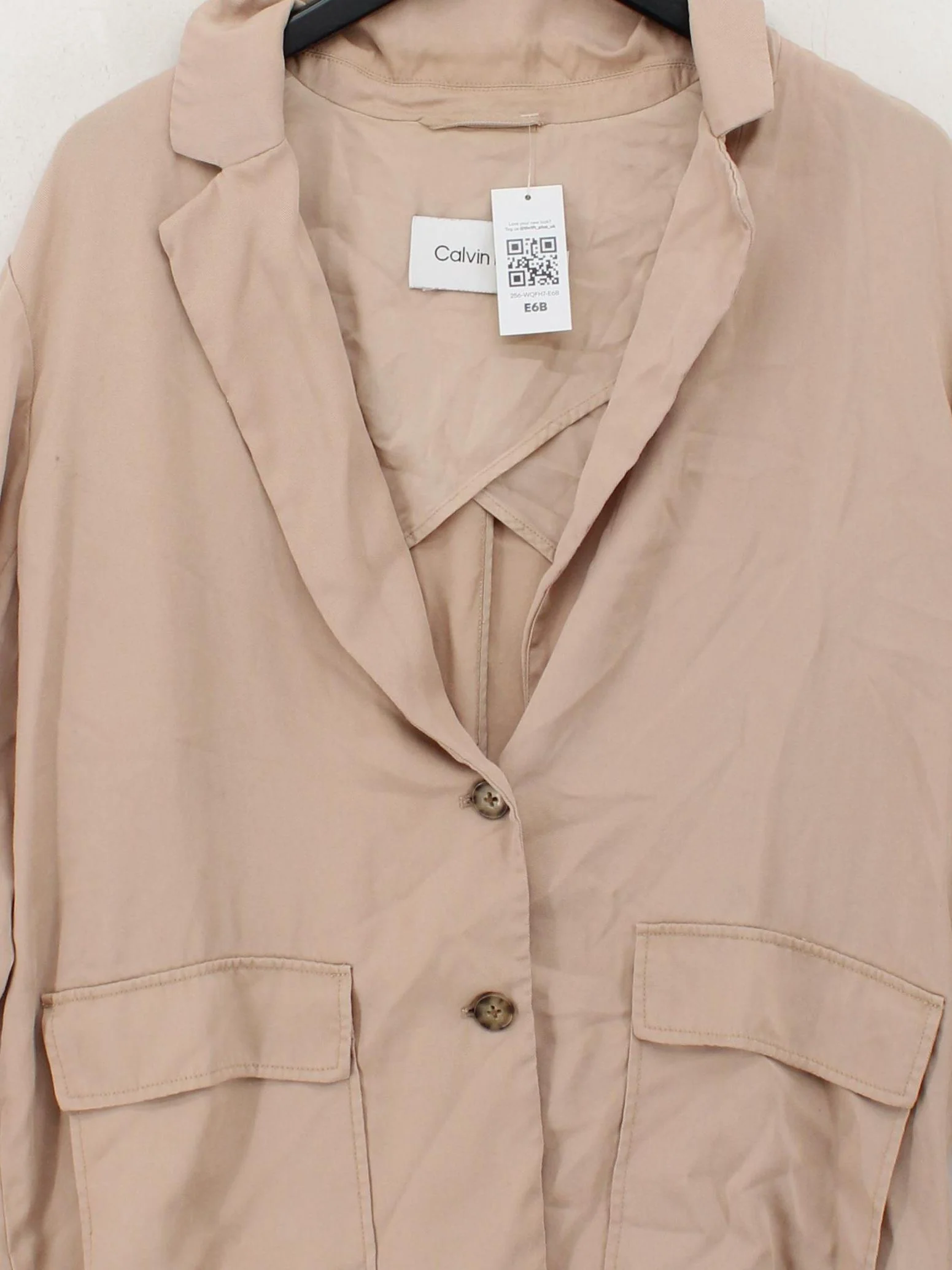 Calvin Klein Women's Blazer UK 14 Tan 100% Other Overcoat - Image 3