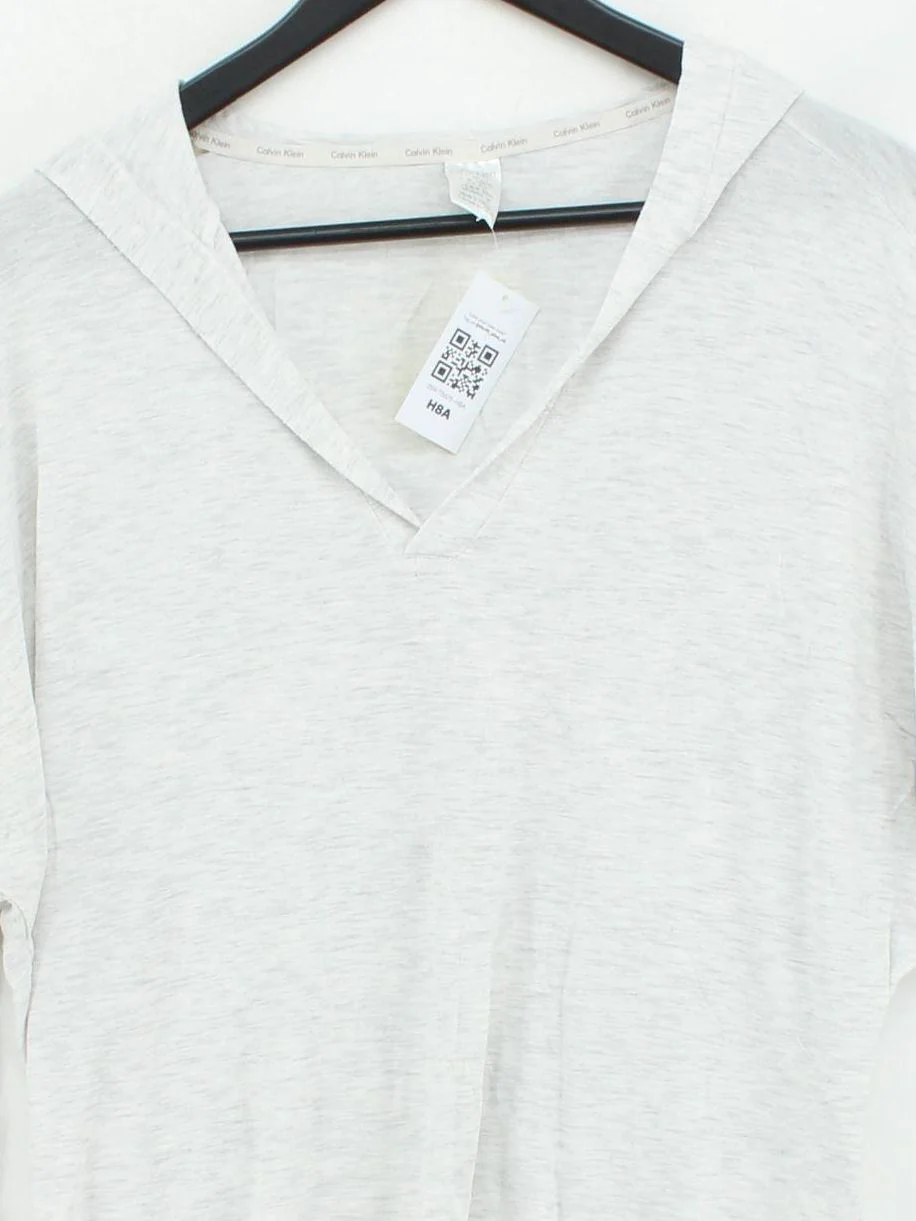 Calvin Klein Women's Hoodie M Grey Lyocell Modal with Elastane Pullover - Image 3