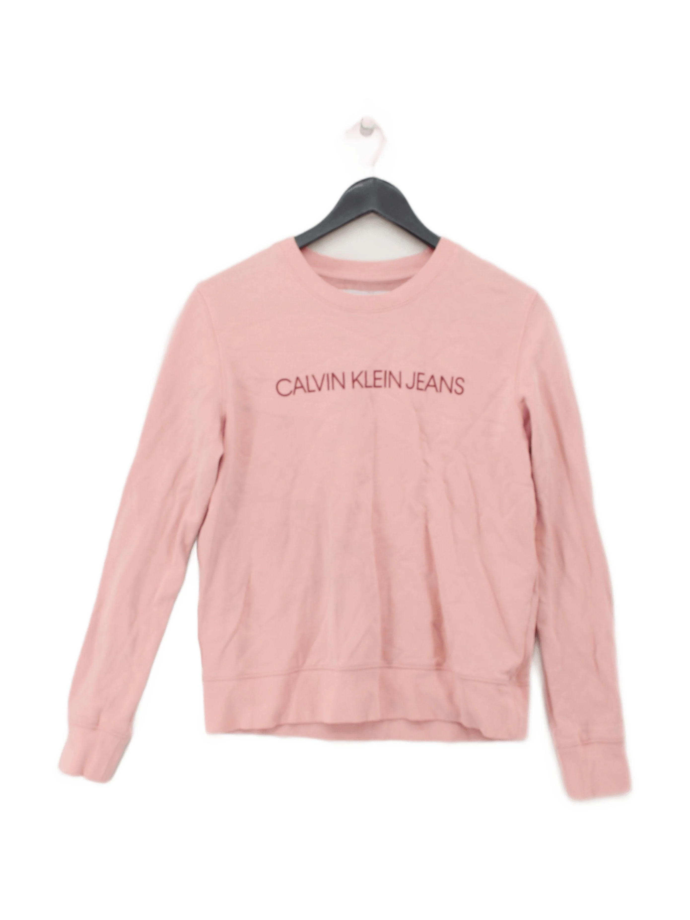 Calvin Klein Women's Hoodie M Pink 100% Cotton Pullover