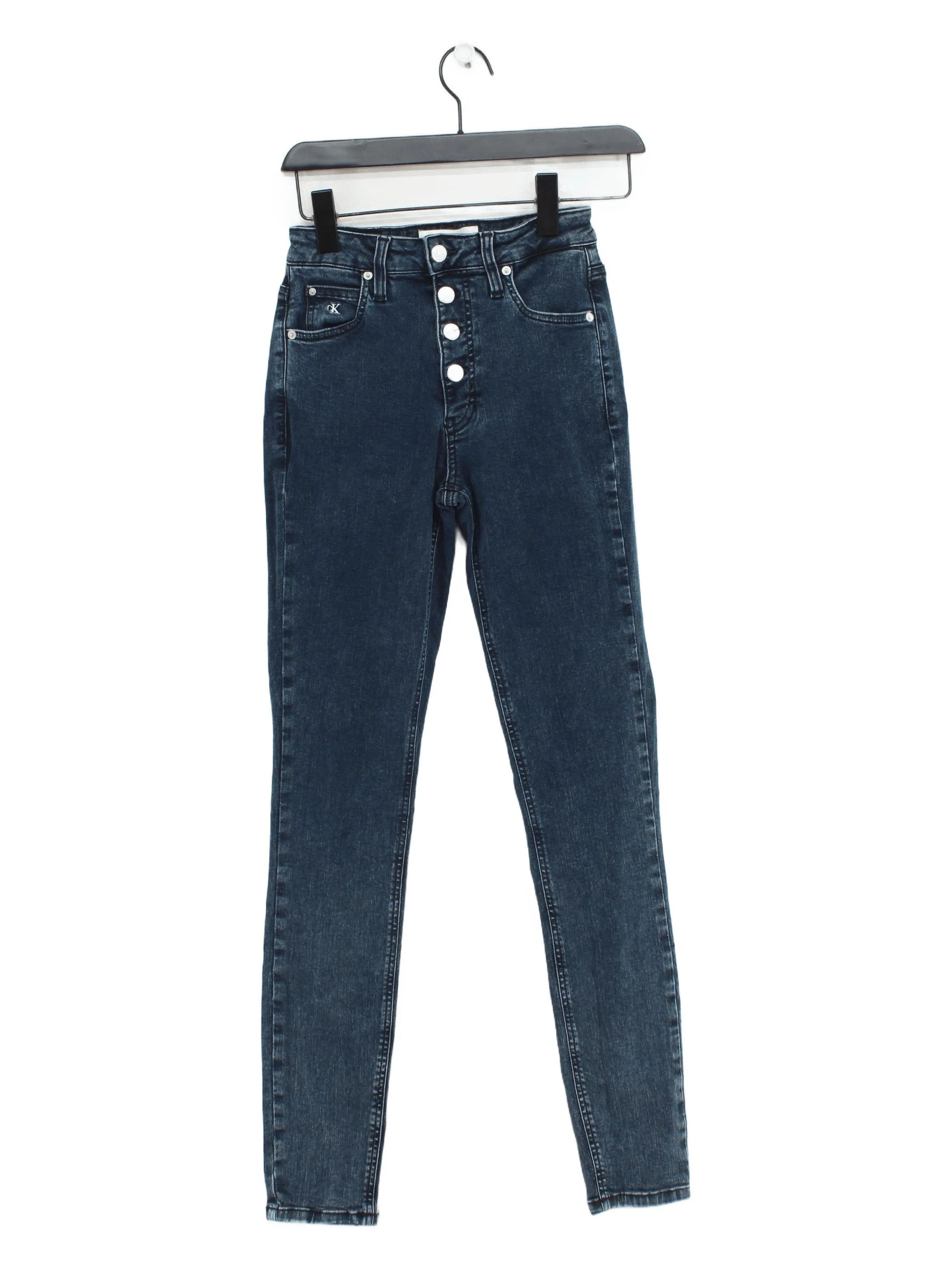 Calvin Klein Women's Jeans W 27 in Blue Cotton with Elastane Skinny