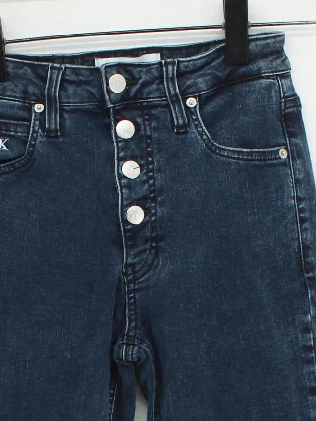 Calvin Klein Women's Jeans W 27 in Blue Cotton with Elastane Skinny - Image 3