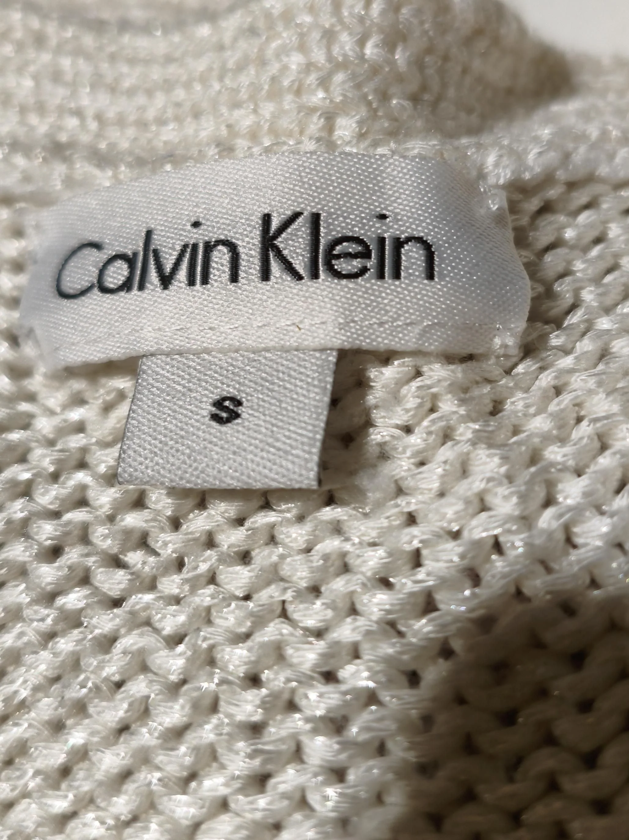 Calvin Klein Women's Jumper S Cream Acrylic with Nylon Round Neck Pullover - Image 5