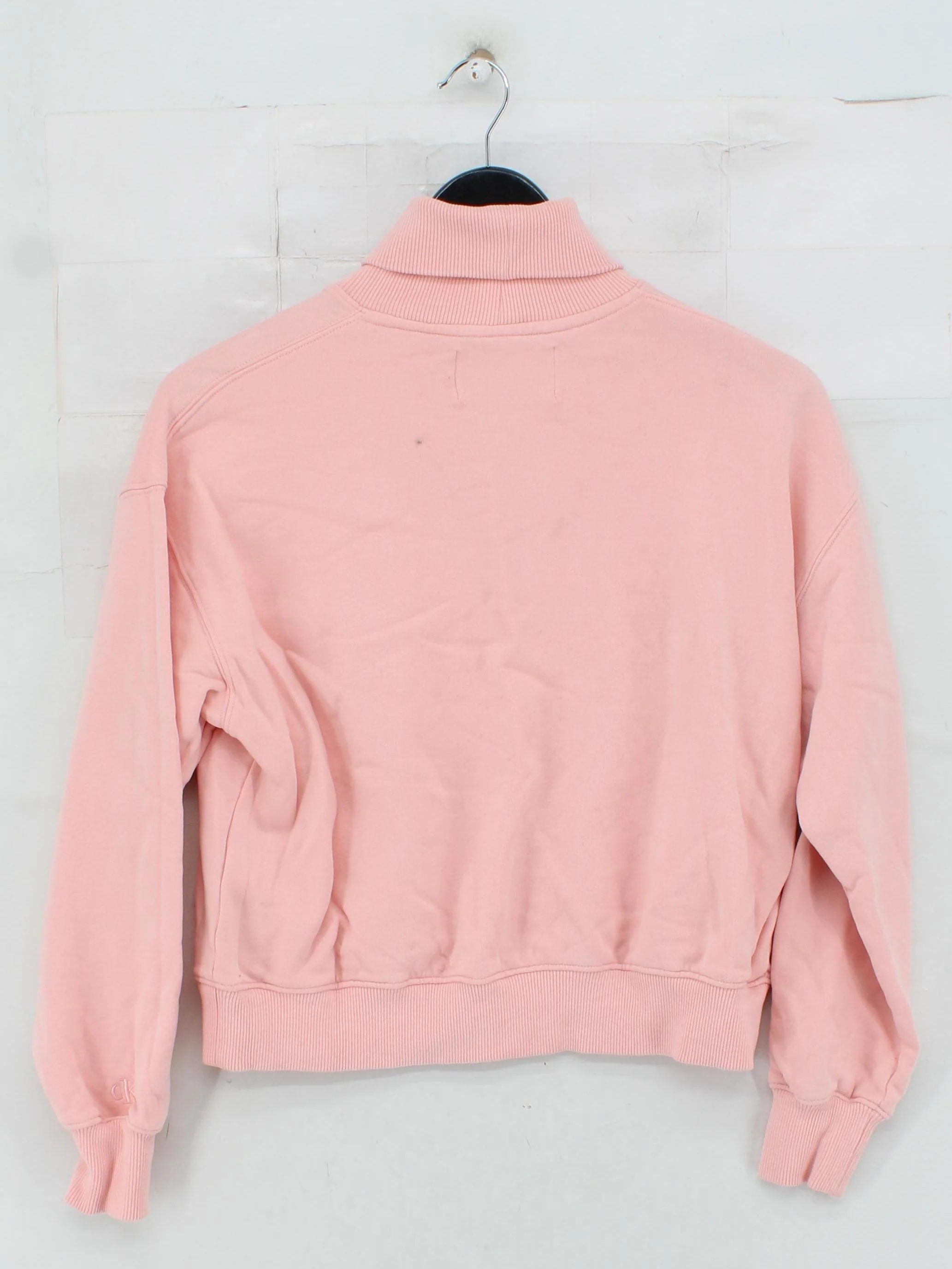 Calvin Klein Women's Jumper S Pink 100% Cotton Roll Neck Pullover - Image 2