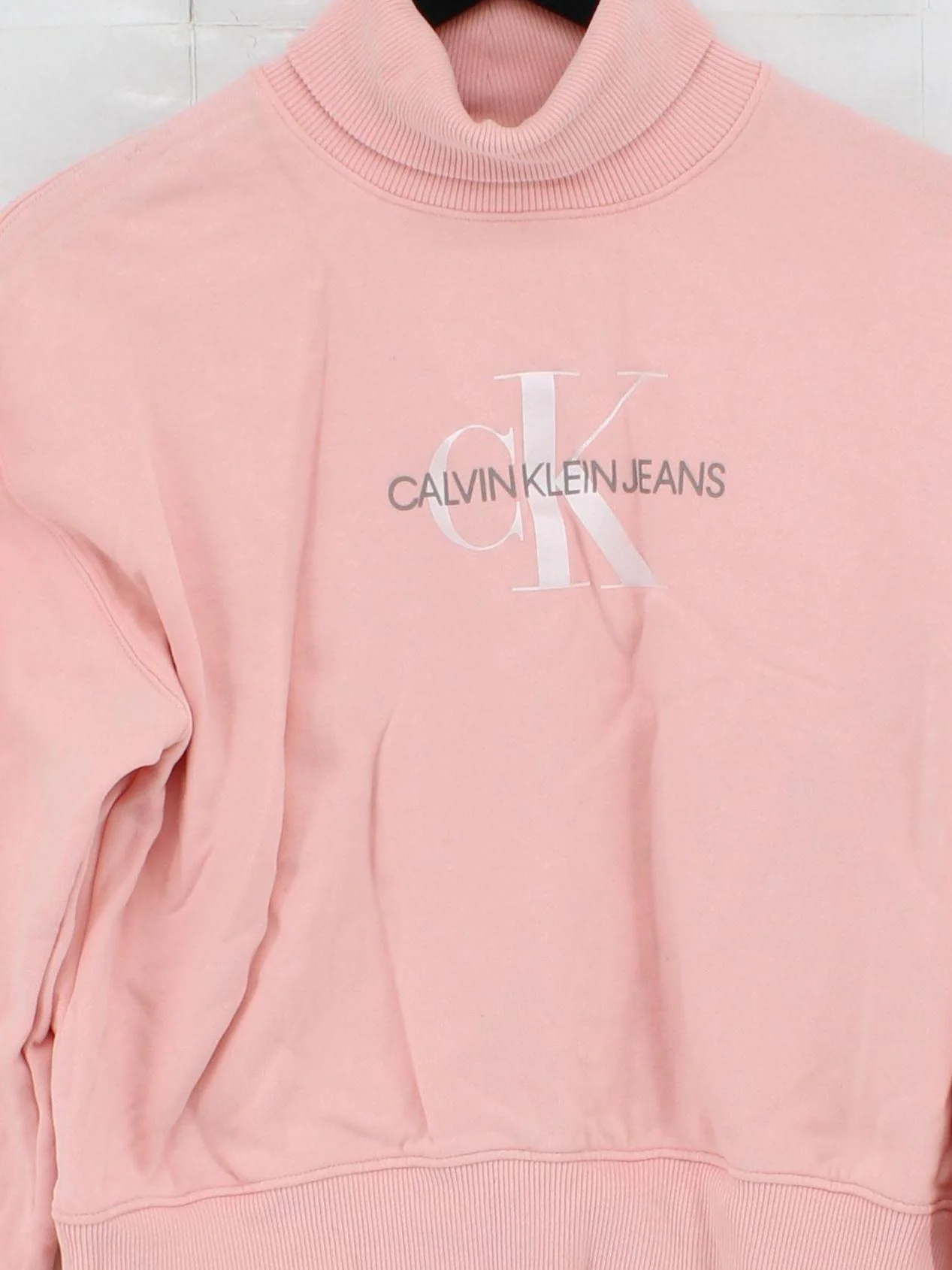 Calvin Klein Women's Jumper S Pink 100% Cotton Roll Neck Pullover - Image 3