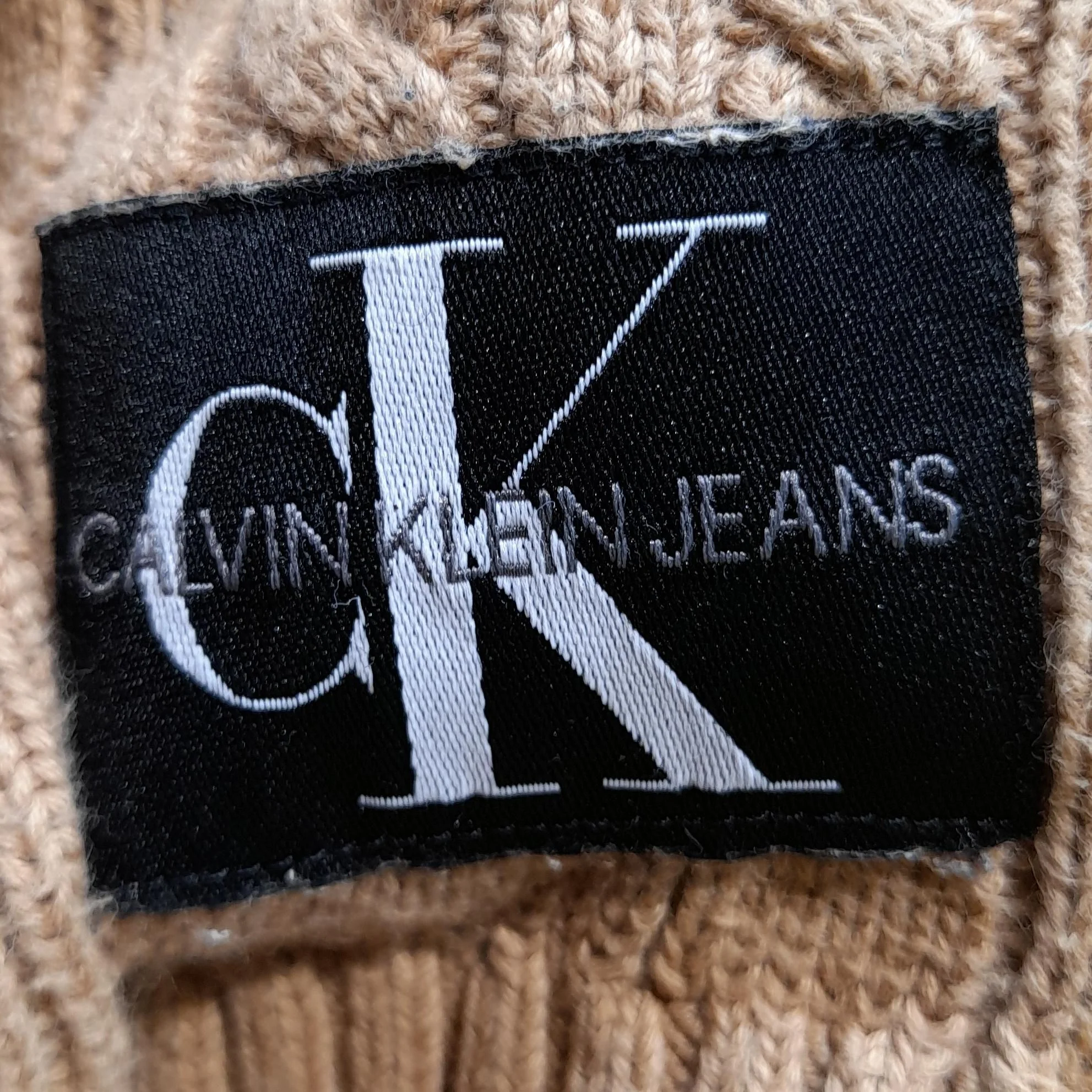 Calvin Klein Women's Jumper S Tan 100% Cotton Round Neck Pullover - Image 5