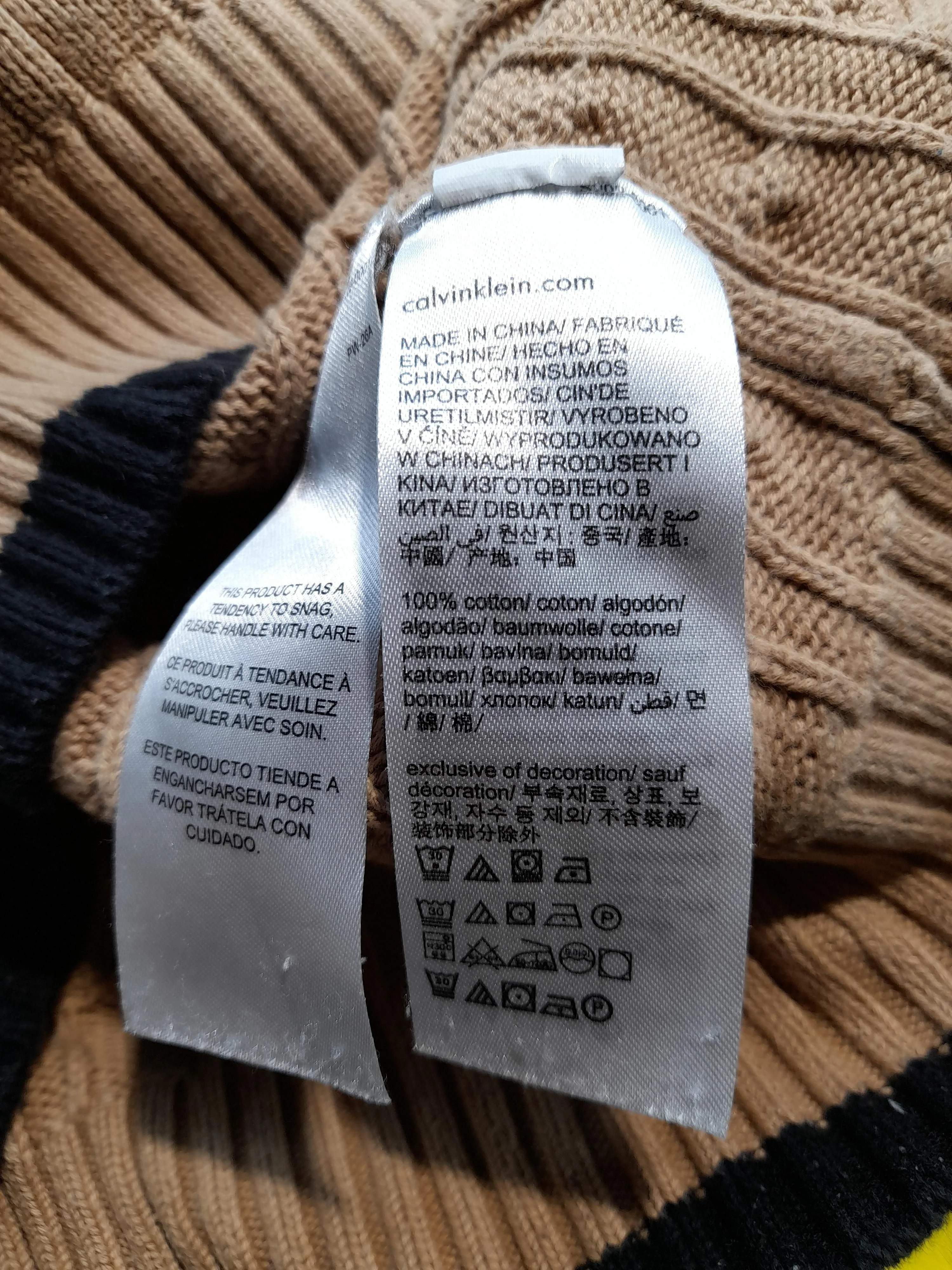 Calvin Klein Women's Jumper S Tan 100% Cotton Round Neck Pullover - Image 6