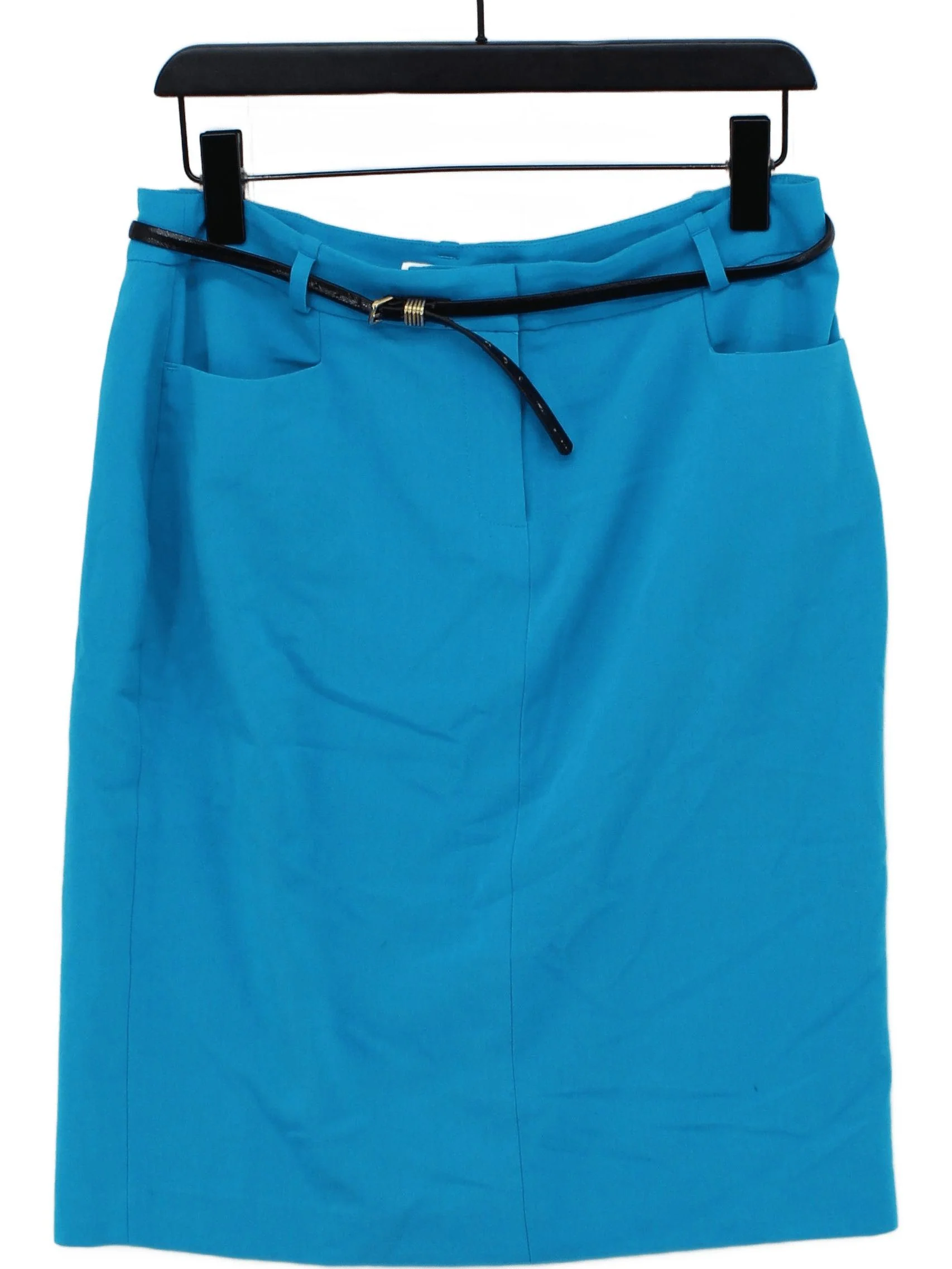 Calvin Klein Women's Midi Skirt UK 10 Blue Polyester