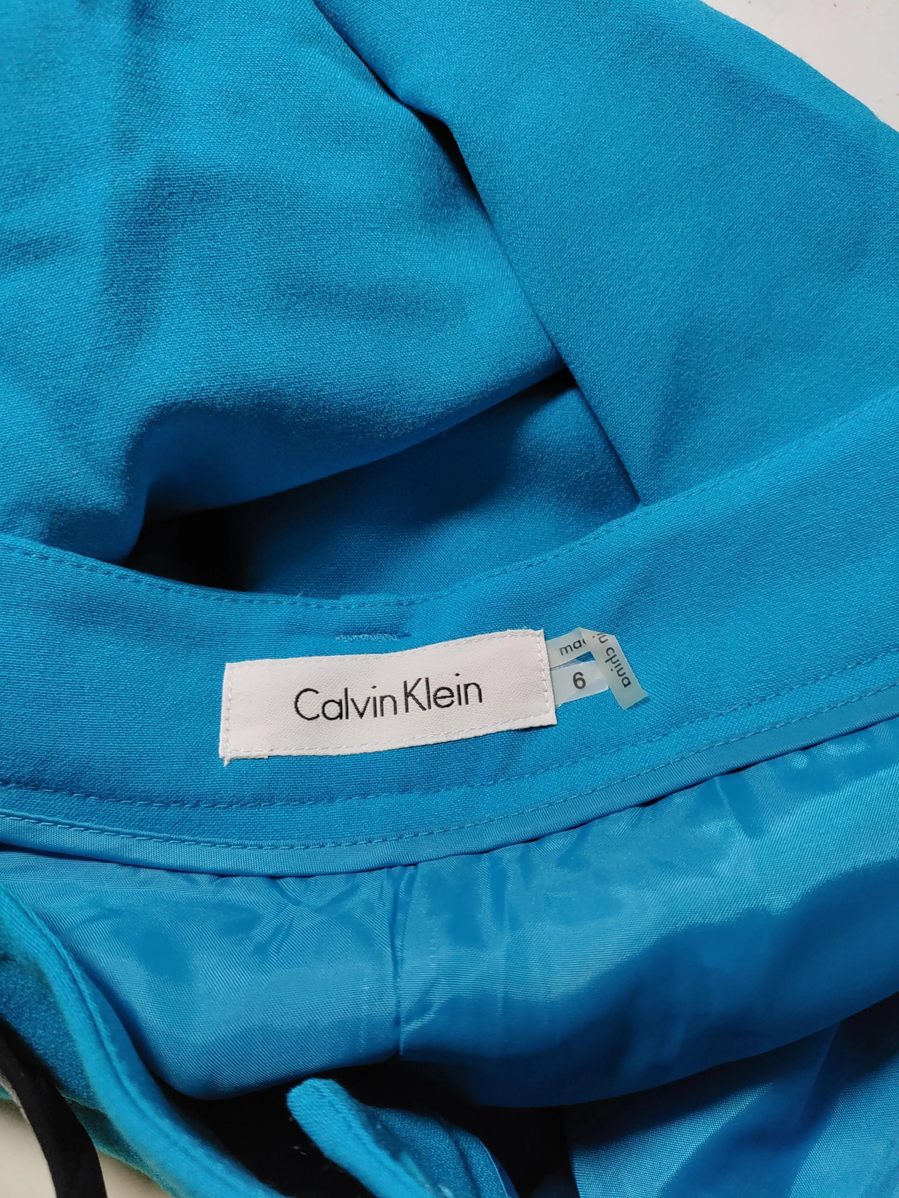 Calvin Klein Women's Midi Skirt UK 10 Blue Polyester - Image 5