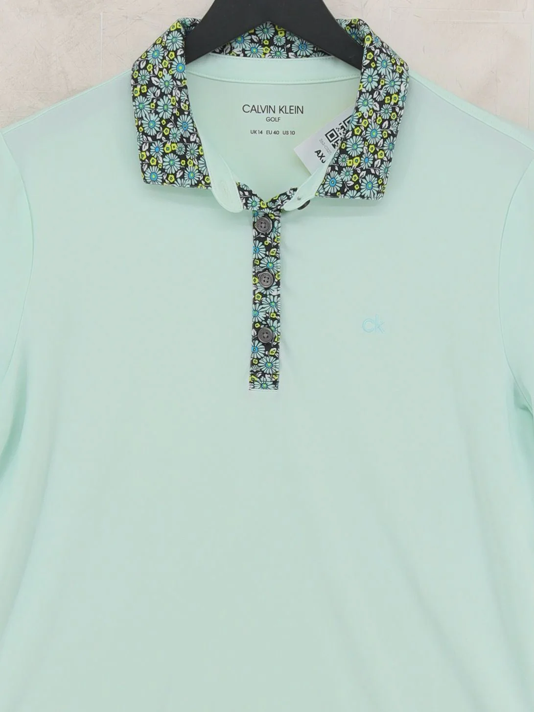 Calvin Klein Women's Polo UK 14 Green Polyester with Elastane Basic - Image 3