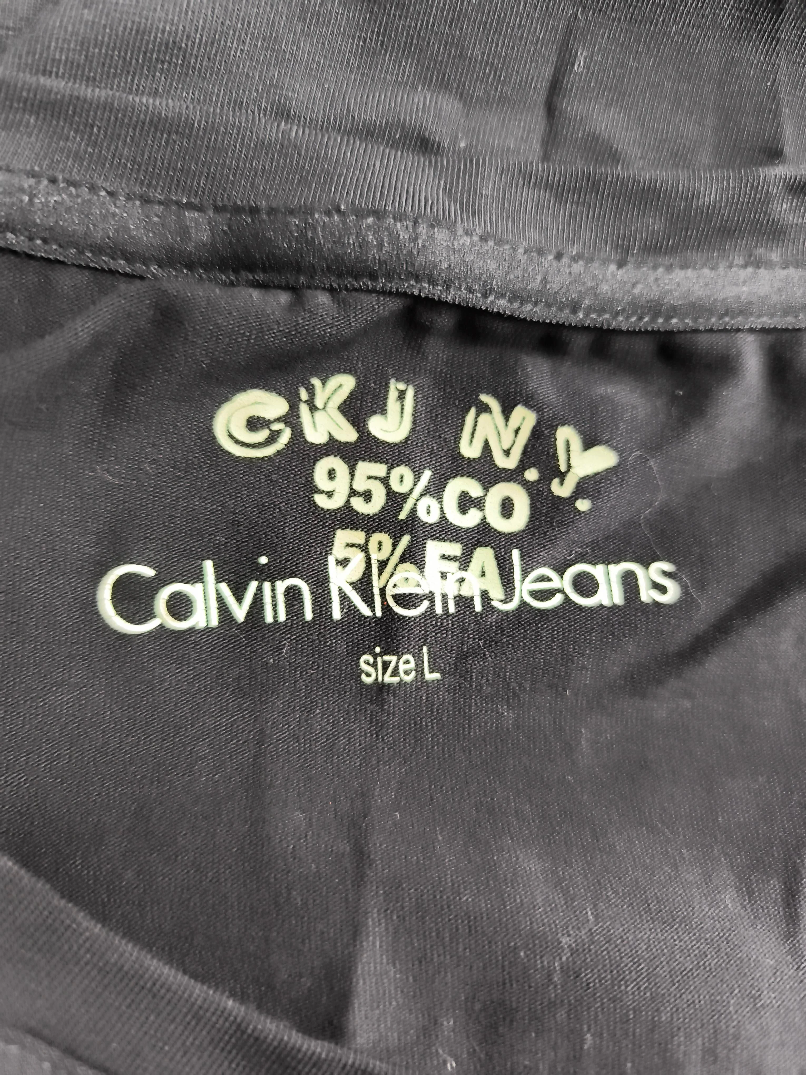 Calvin Klein Women's T-Shirt L Black Cotton with Elastane Basic - Image 5