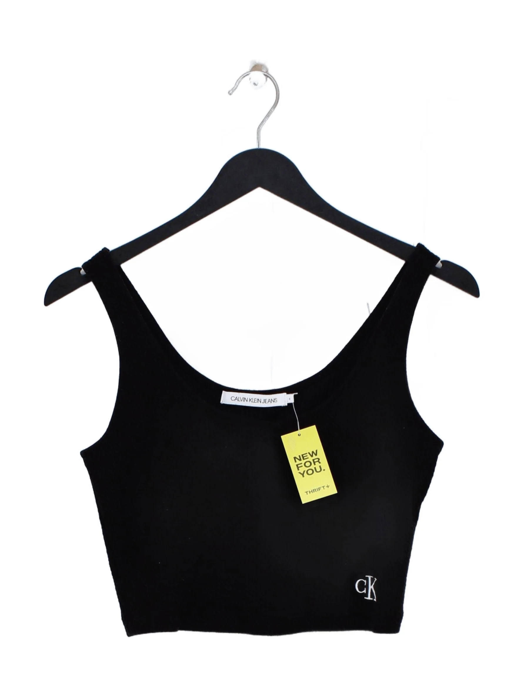 Calvin Klein Women's T-Shirt M Black Polyester with Cotton Basic