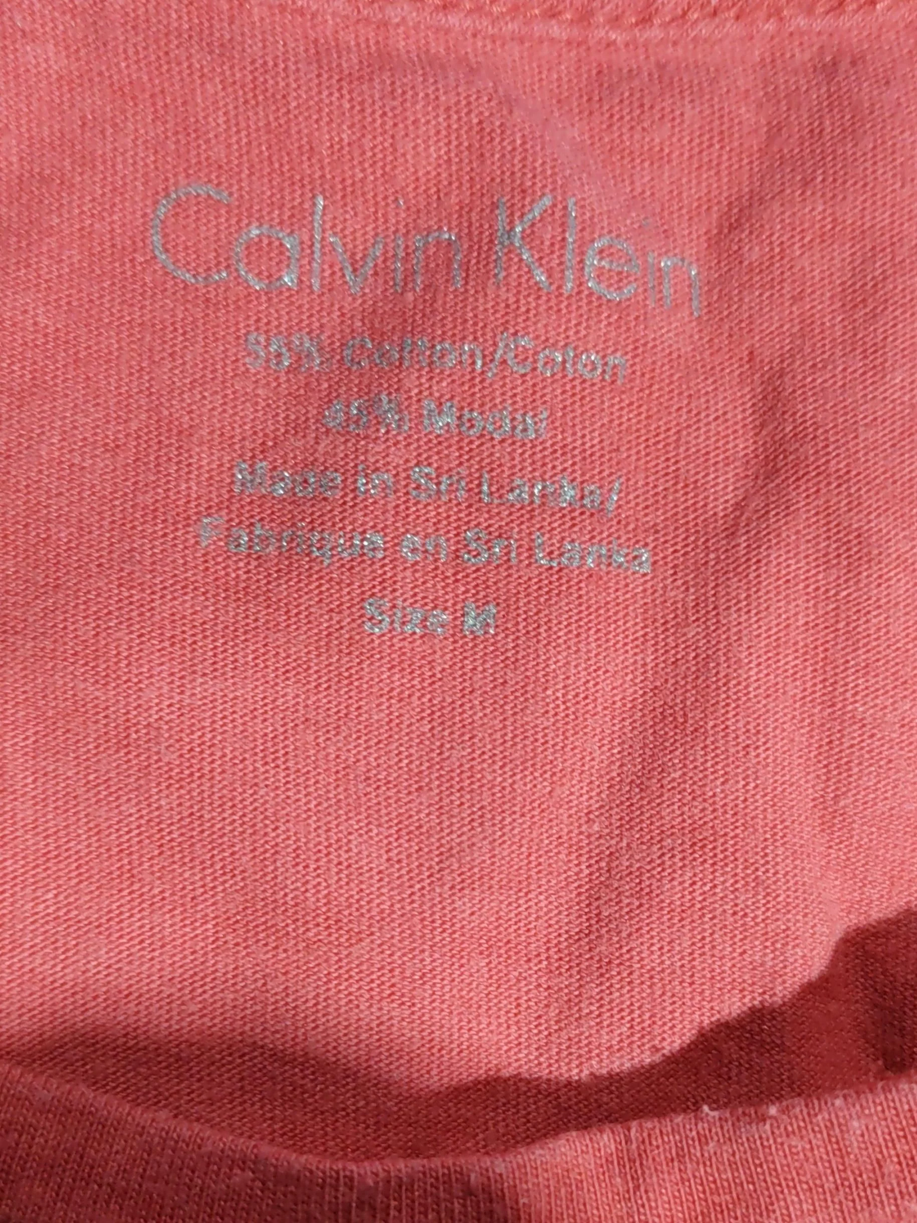Calvin Klein Women's T-Shirt M Red Cotton with Viscose Basic - Image 6