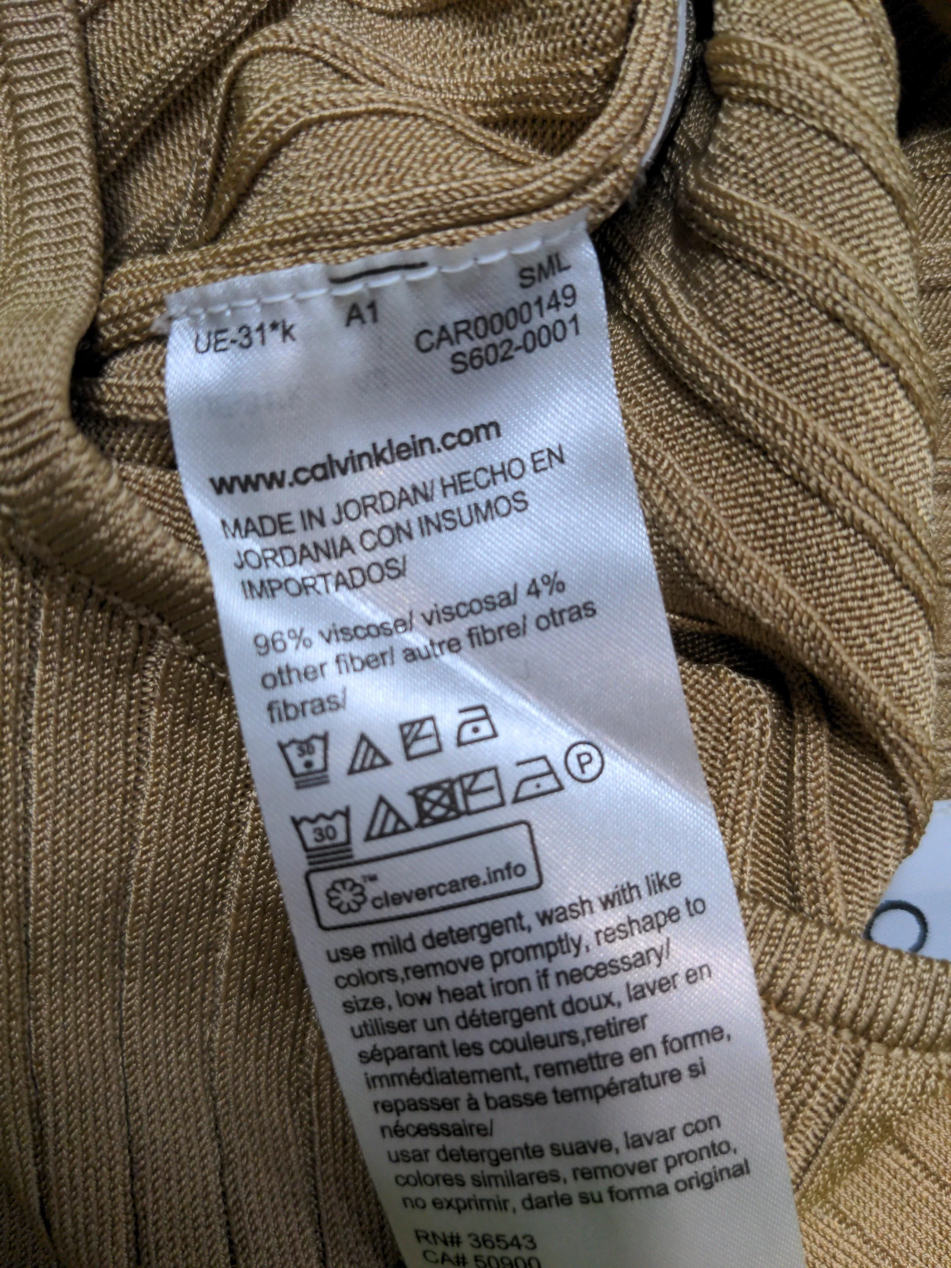 Calvin Klein Women's T-Shirt S Tan Viscose with Other Basic - Image 6