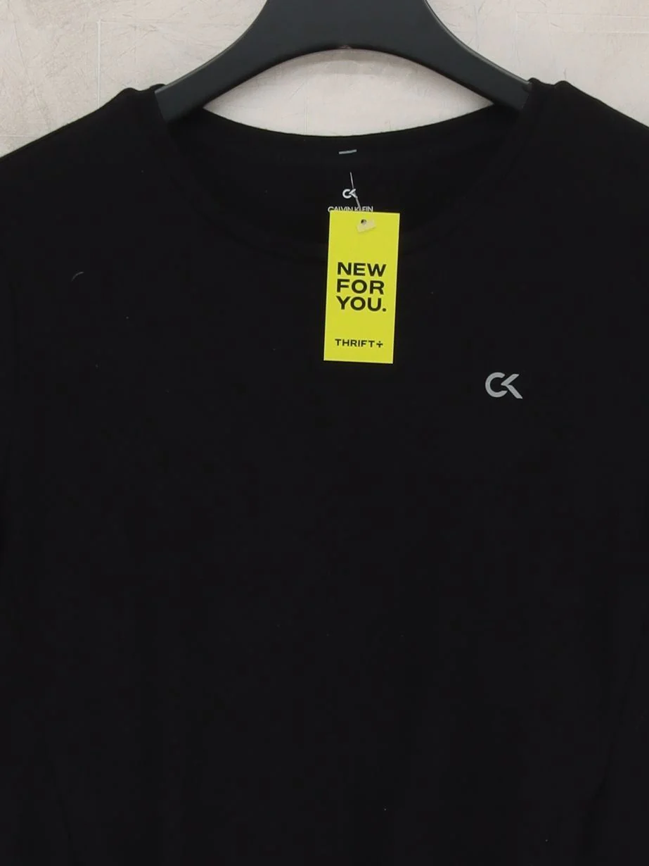 Calvin Klein Women's T-Shirt XS Black Viscose with Elastane Basic - Image 3