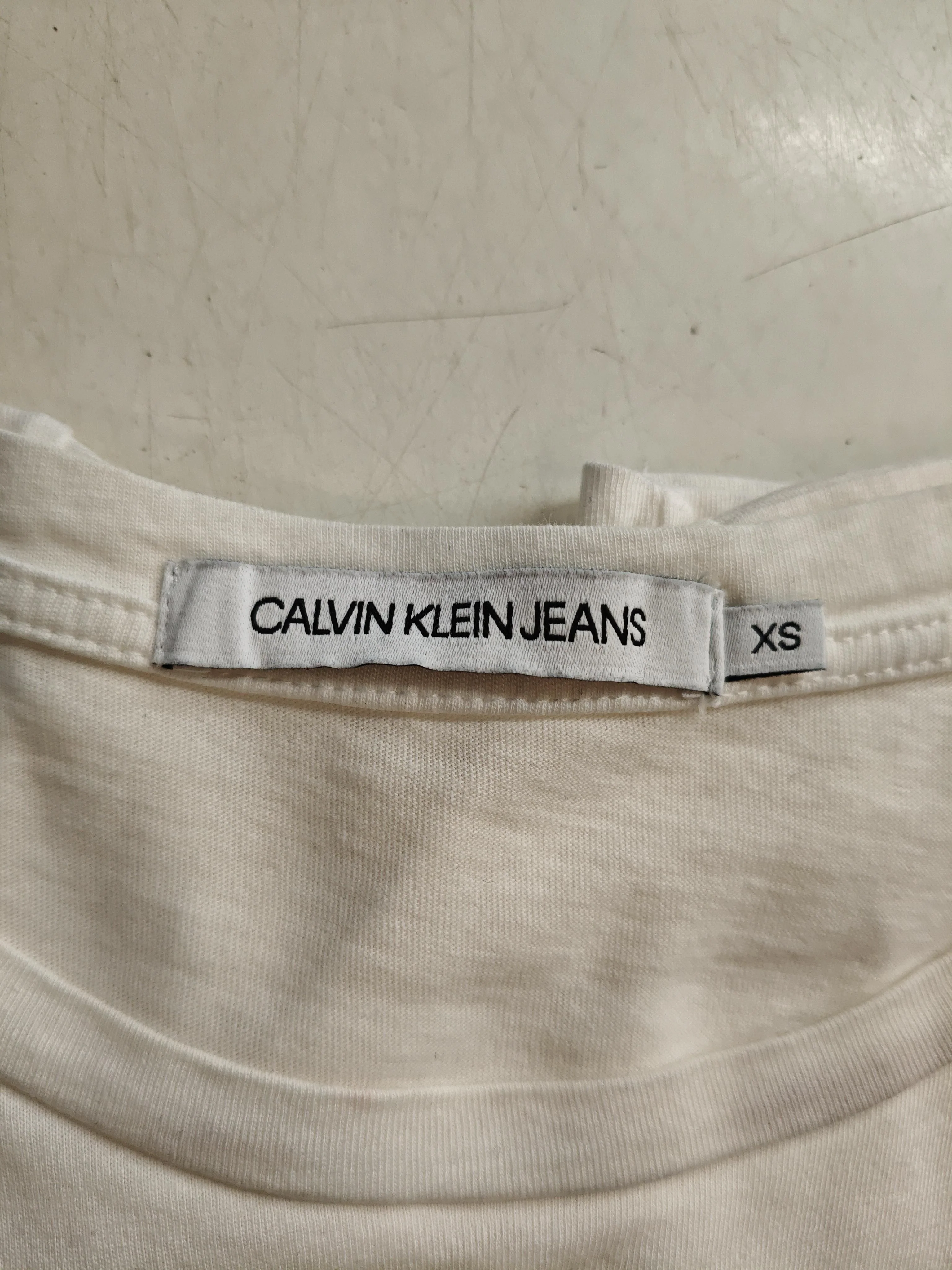 Calvin Klein Women's T-Shirt XS White 100% Other Short Sleeve Round Neck Basic - Image 5