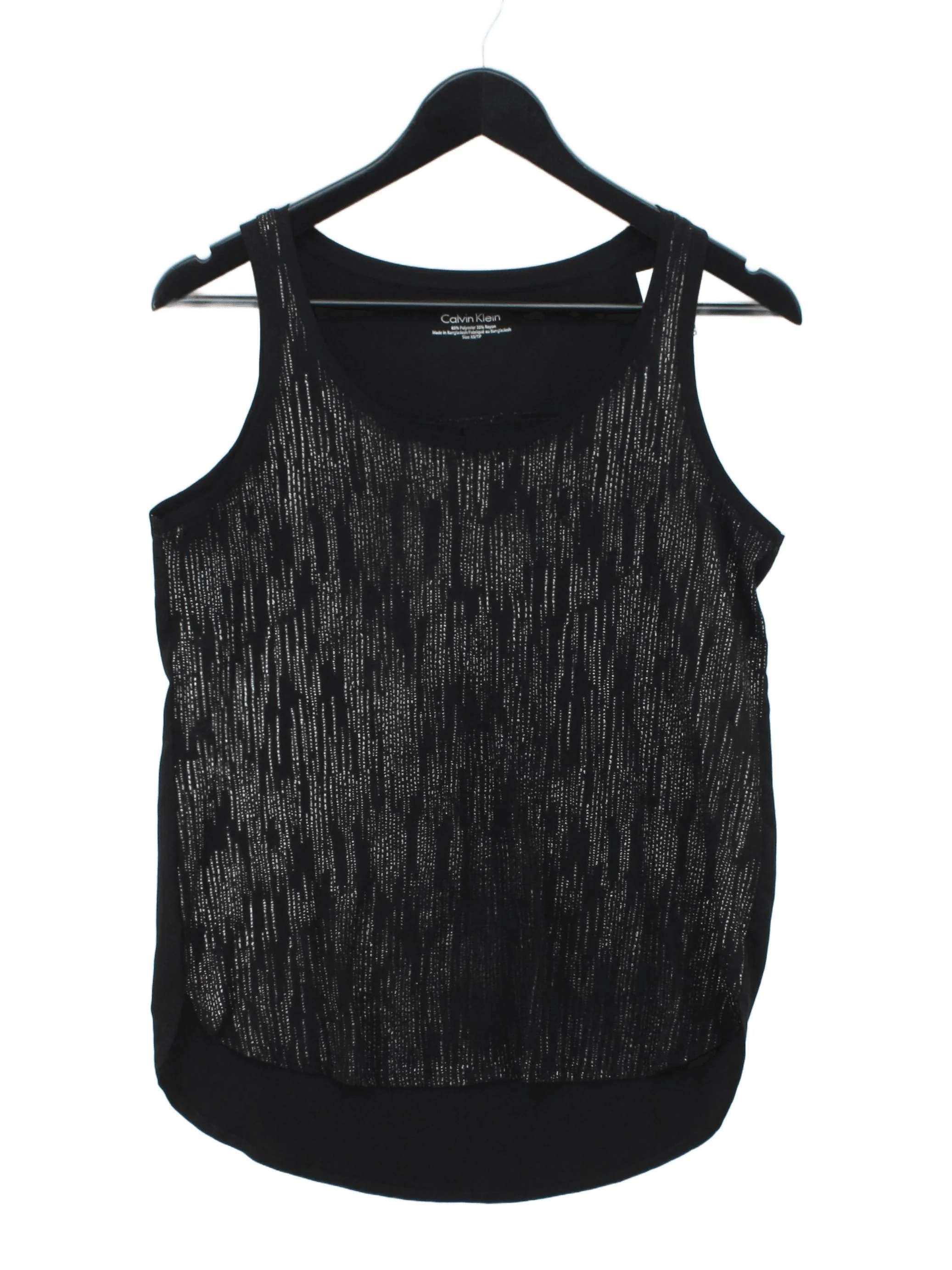 Calvin Klein Women's T-Shirt XXS Black Polyester with Rayon Basic