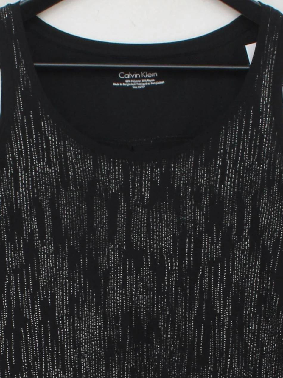 Calvin Klein Women's T-Shirt XXS Black Polyester with Rayon Basic - Image 3