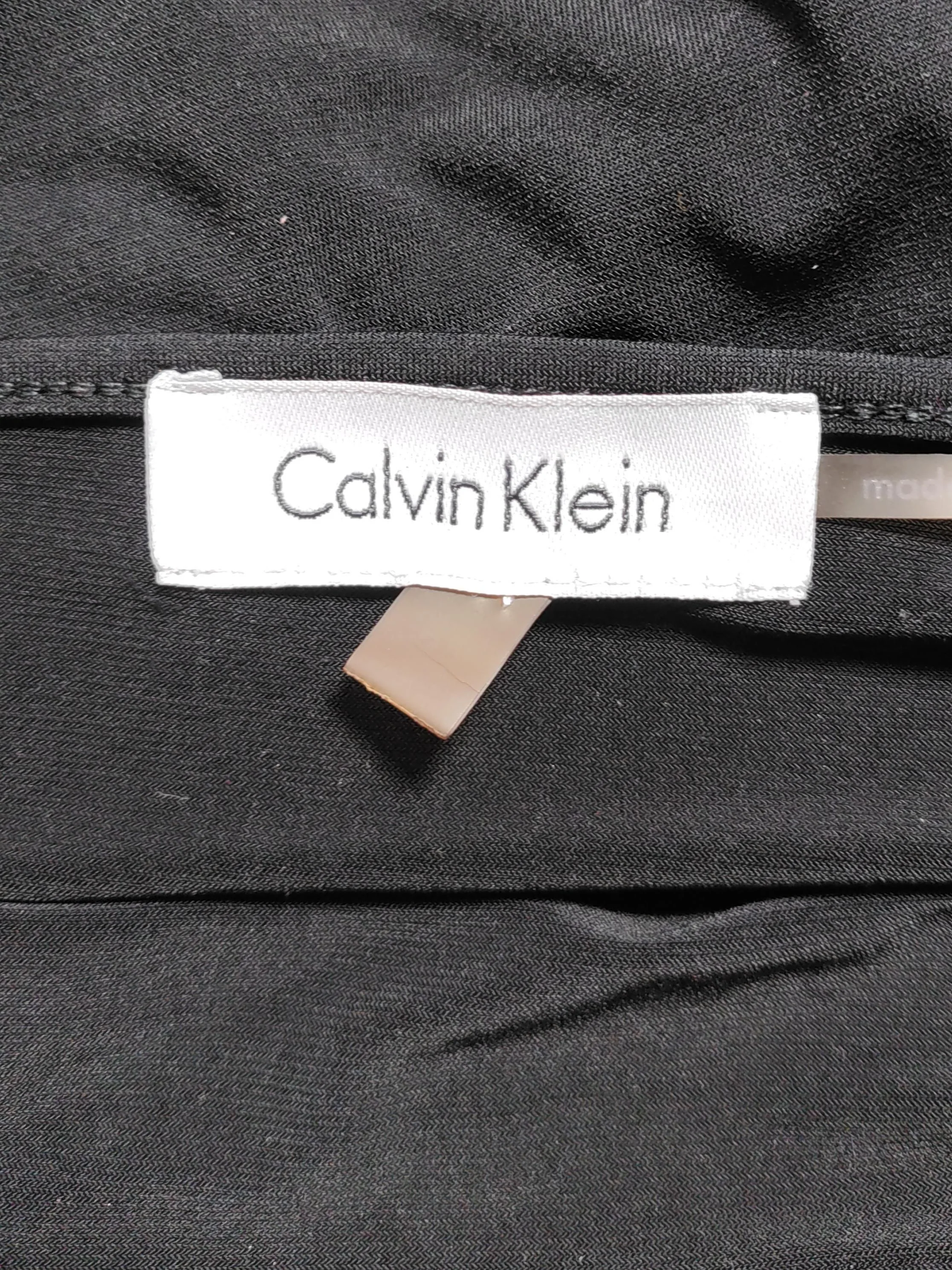 Calvin Klein Women's Top L Black Polyester with Spandex Sleeveless V-Neck Basic - Image 5