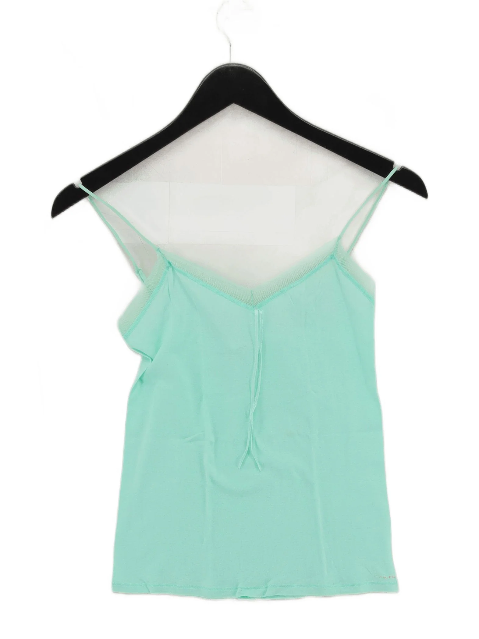 Calvin Klein Women's Top M Green 100% Cotton Sleeveless V-Neck Basic