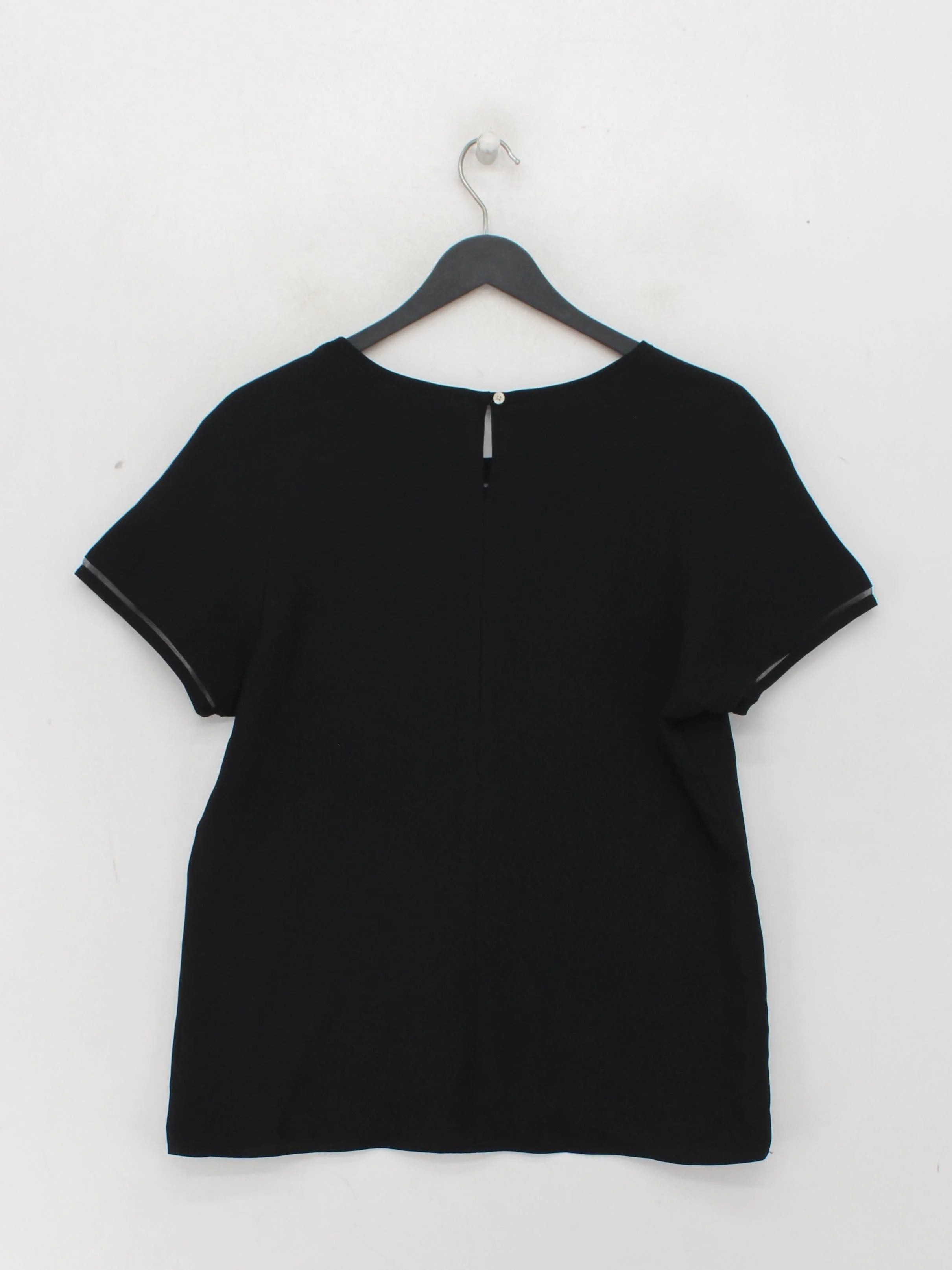 Calvin Klein Women's Top S Black 100% Polyester Short Sleeve Round Neck Basic - Image 2