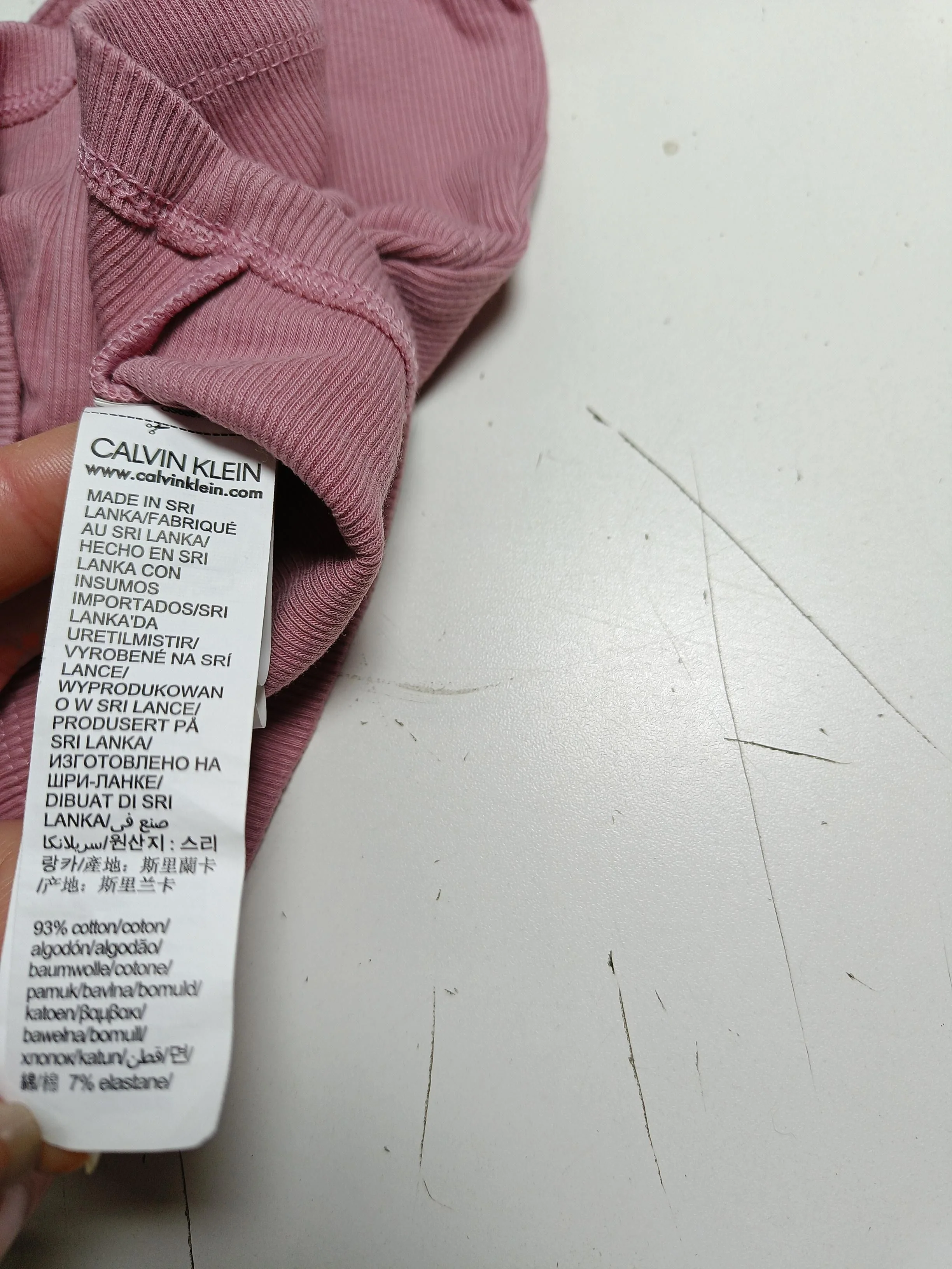Calvin Klein Women's Top S Pink Cotton with Elastane Short Sleeve V-Neck Basic - Image 6